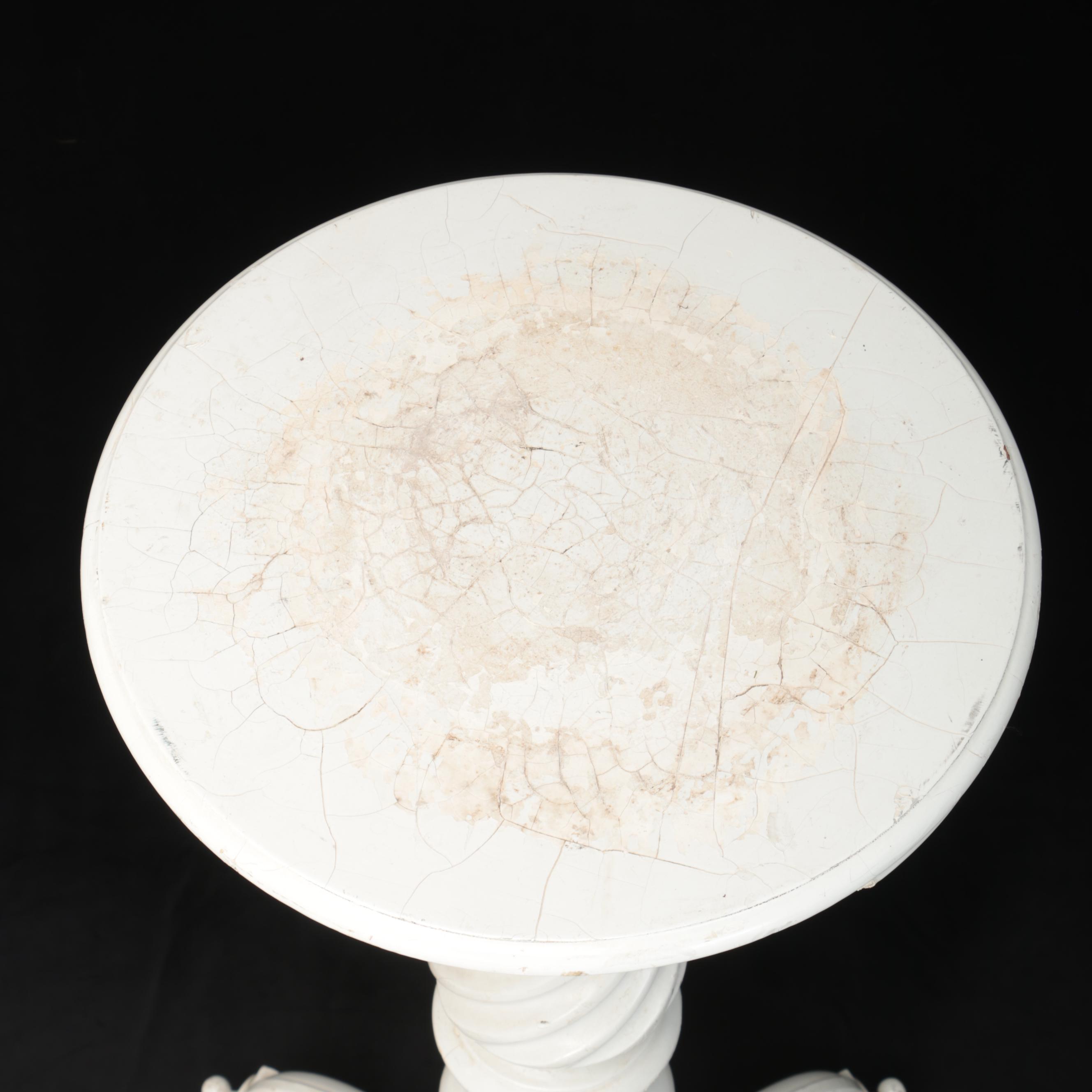 Victorian Style White-Painted and Turned Wood Pedestal Plant Stand