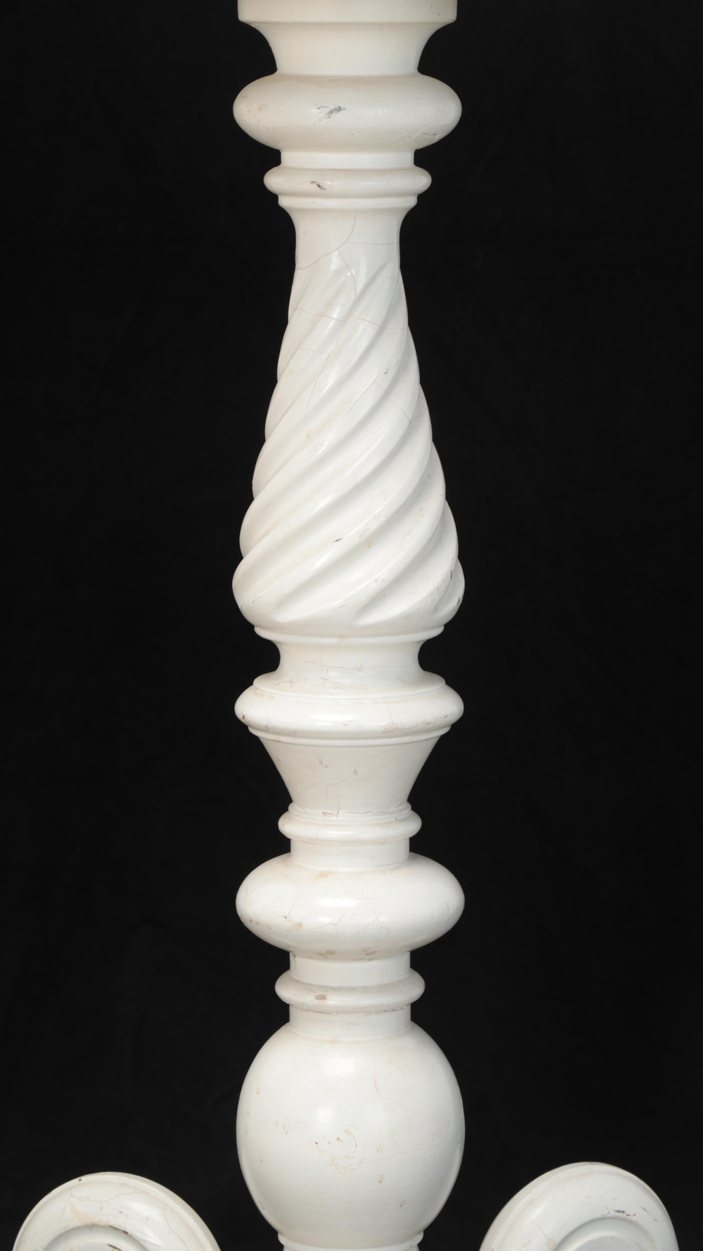 Victorian Style White-Painted and Turned Wood Pedestal Plant Stand