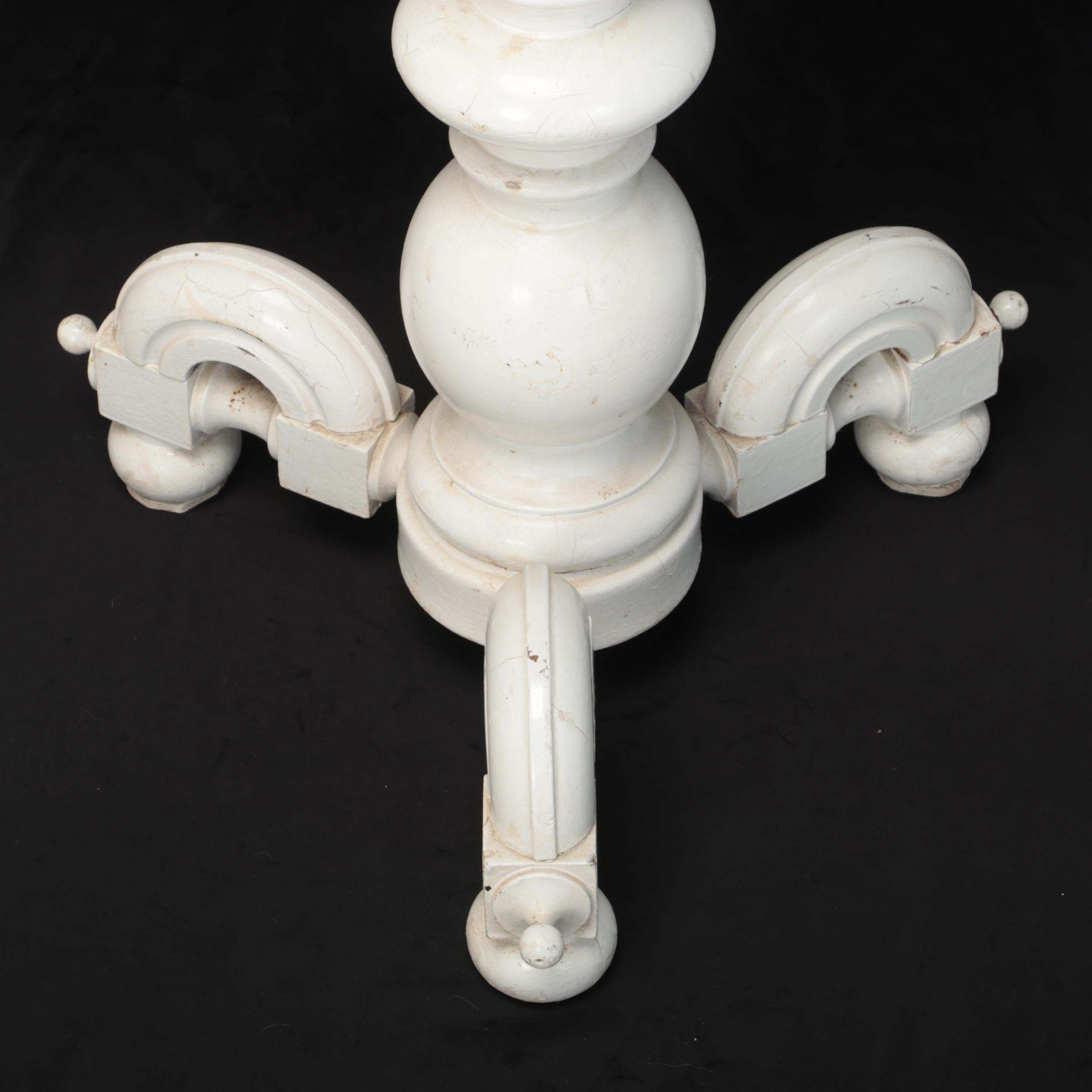 Victorian Style White-Painted and Turned Wood Pedestal Plant Stand