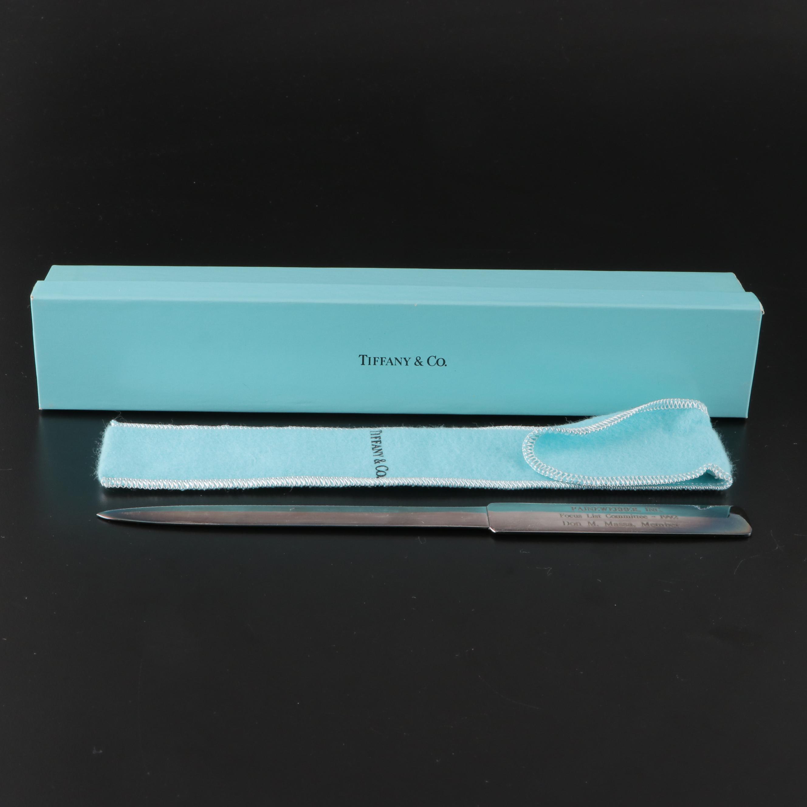 Tiffany & Co. and Other Silver Plate Letter Openers with Cross Pen and Pencil