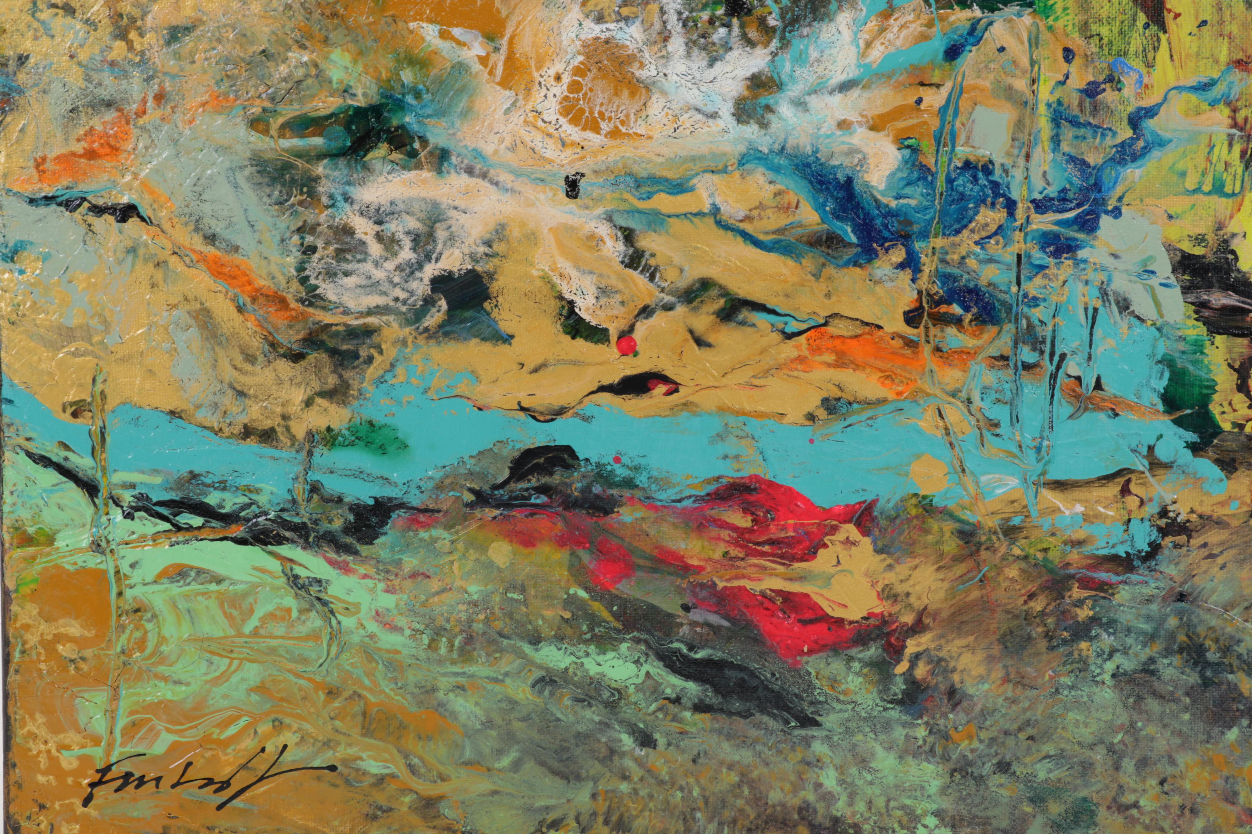 Farshad Lanjani Abstract Acrylic Painting, 21st Century