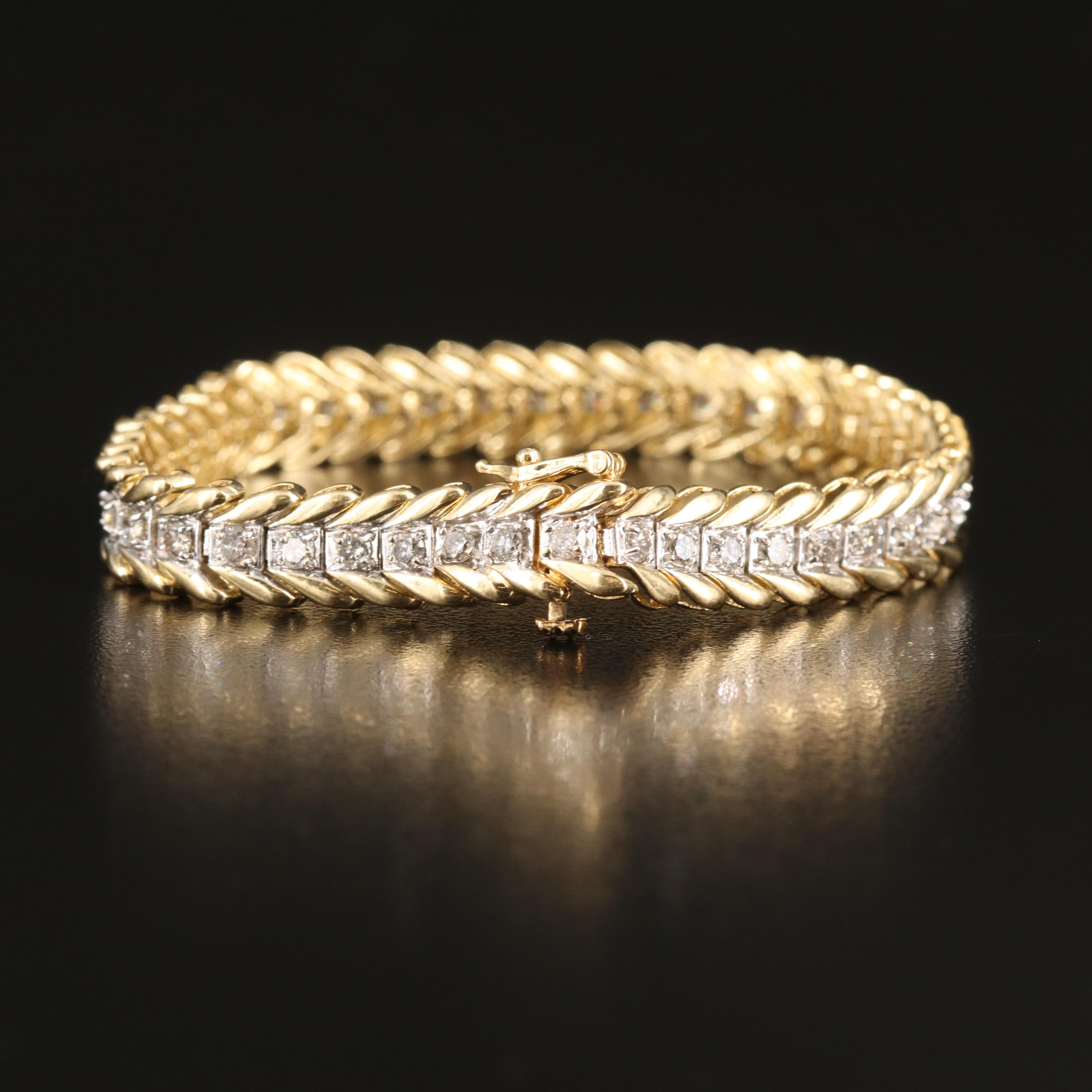 14K 3.00 CTW Diamond Link Bracelet