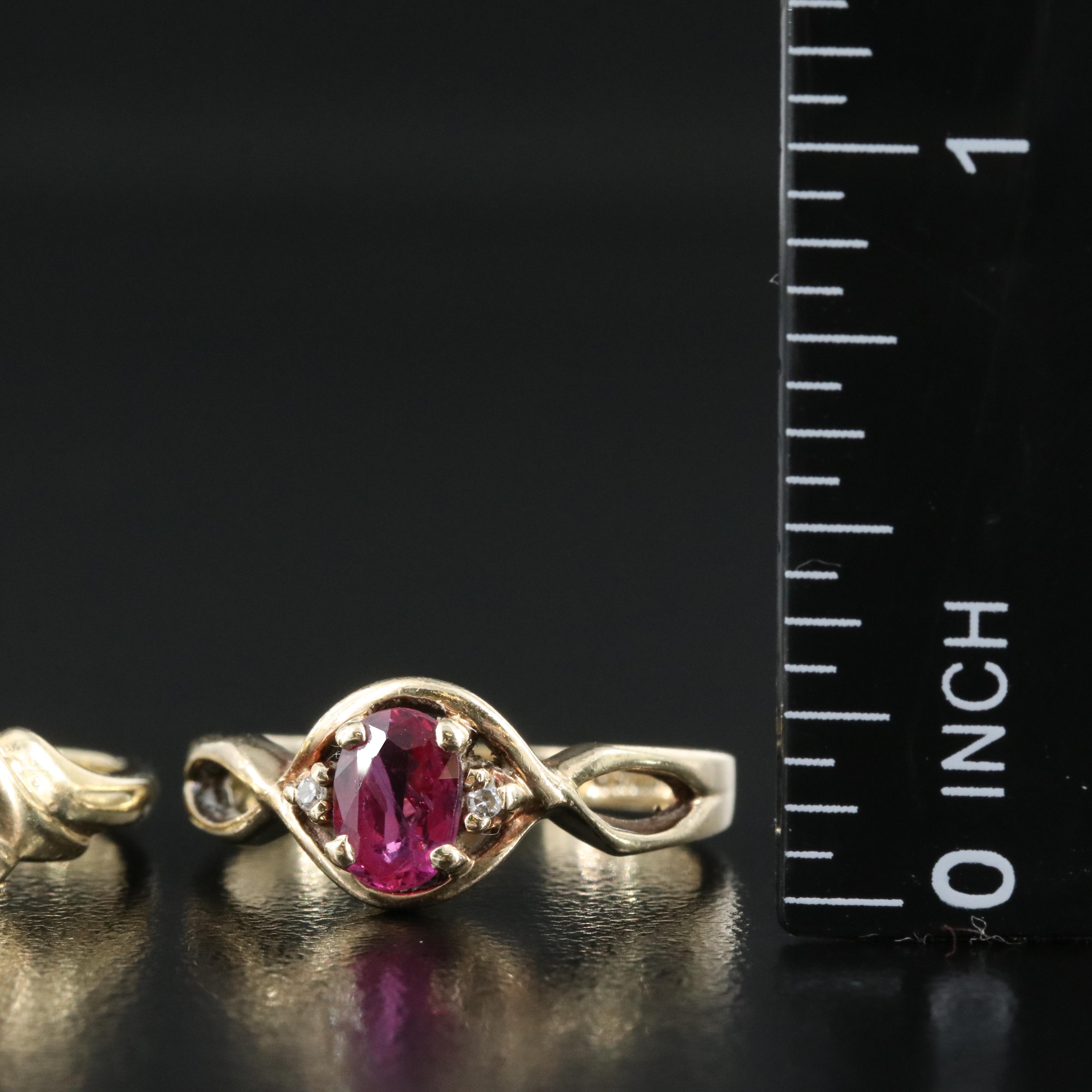 10K Rings Including Sapphire, Diamond and Ruby