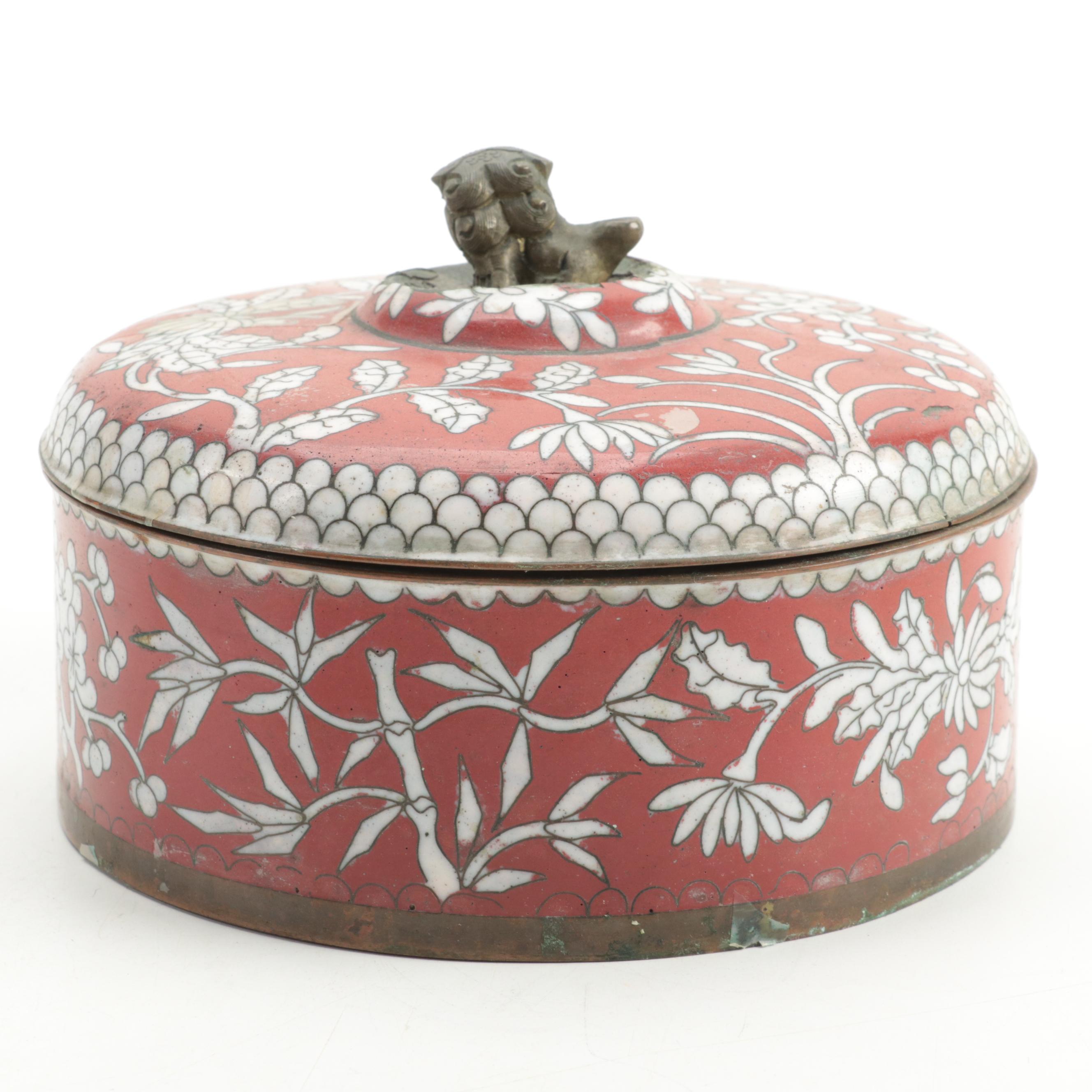 Plastic and Metal Buttons in Chinese Cloisonné Box