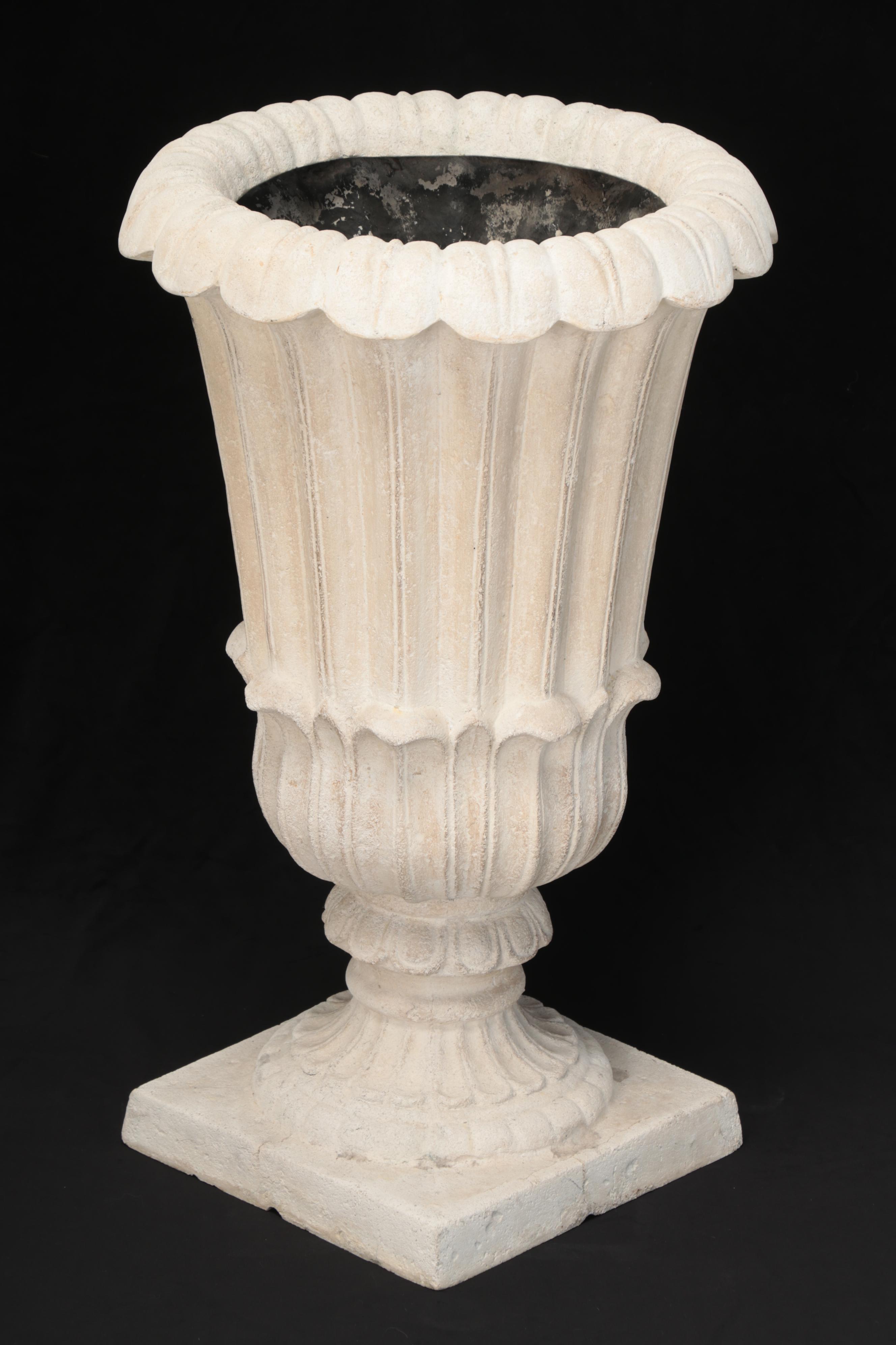 Mold Cast Plaster Neoclassical Urn Planter