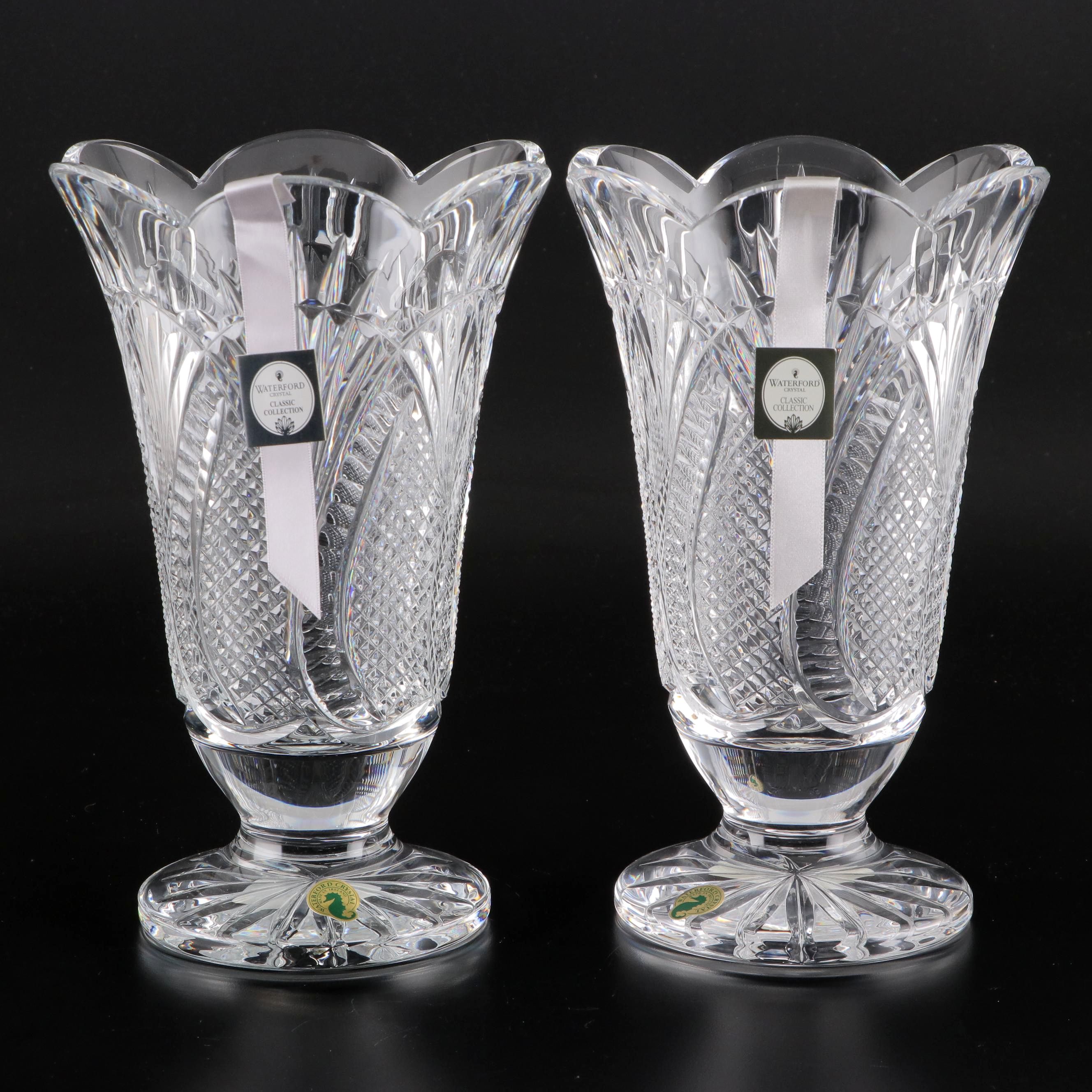 Waterford Classic Collection "Seahorse" Crystal Vases