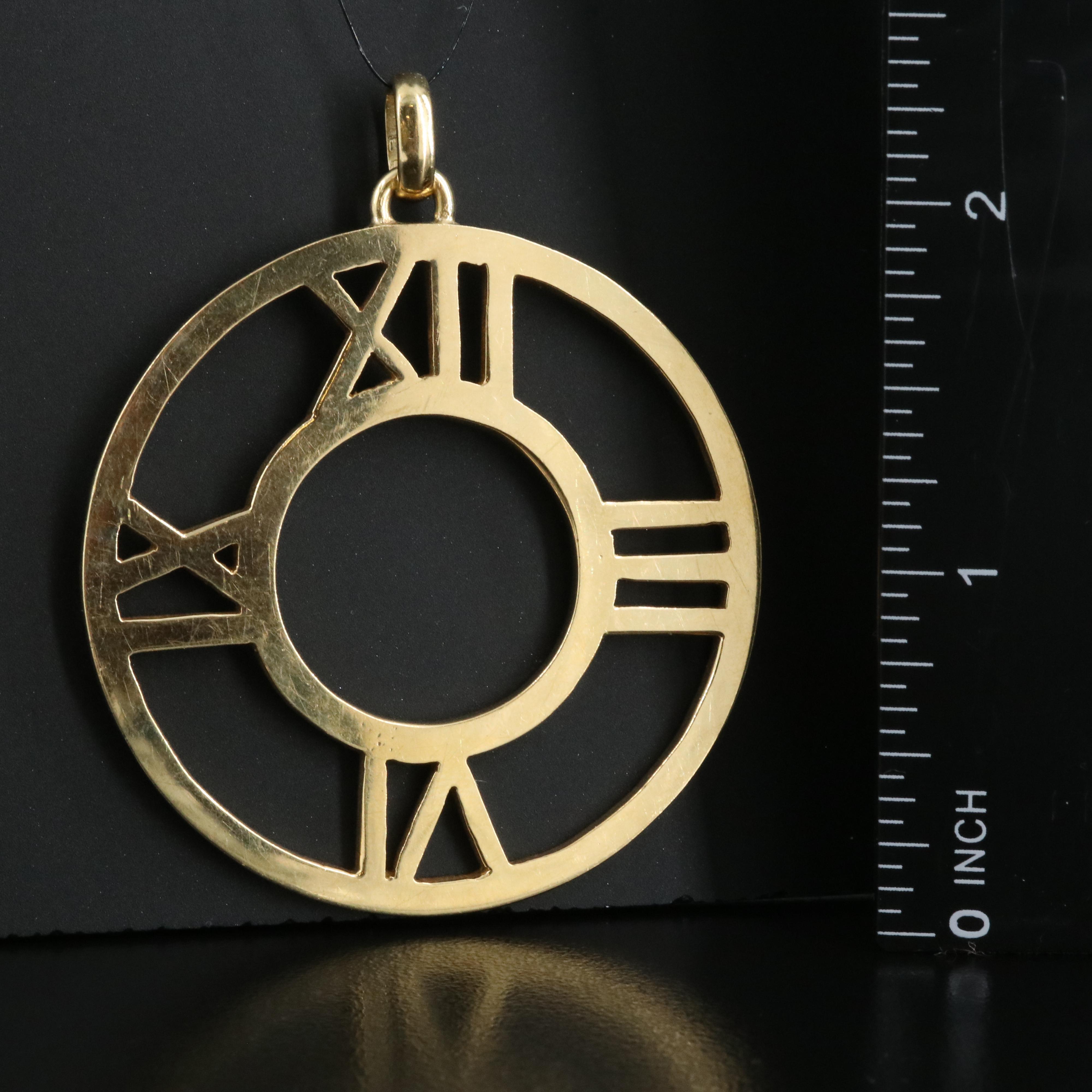 18K Roman Numeral Clock Pendant