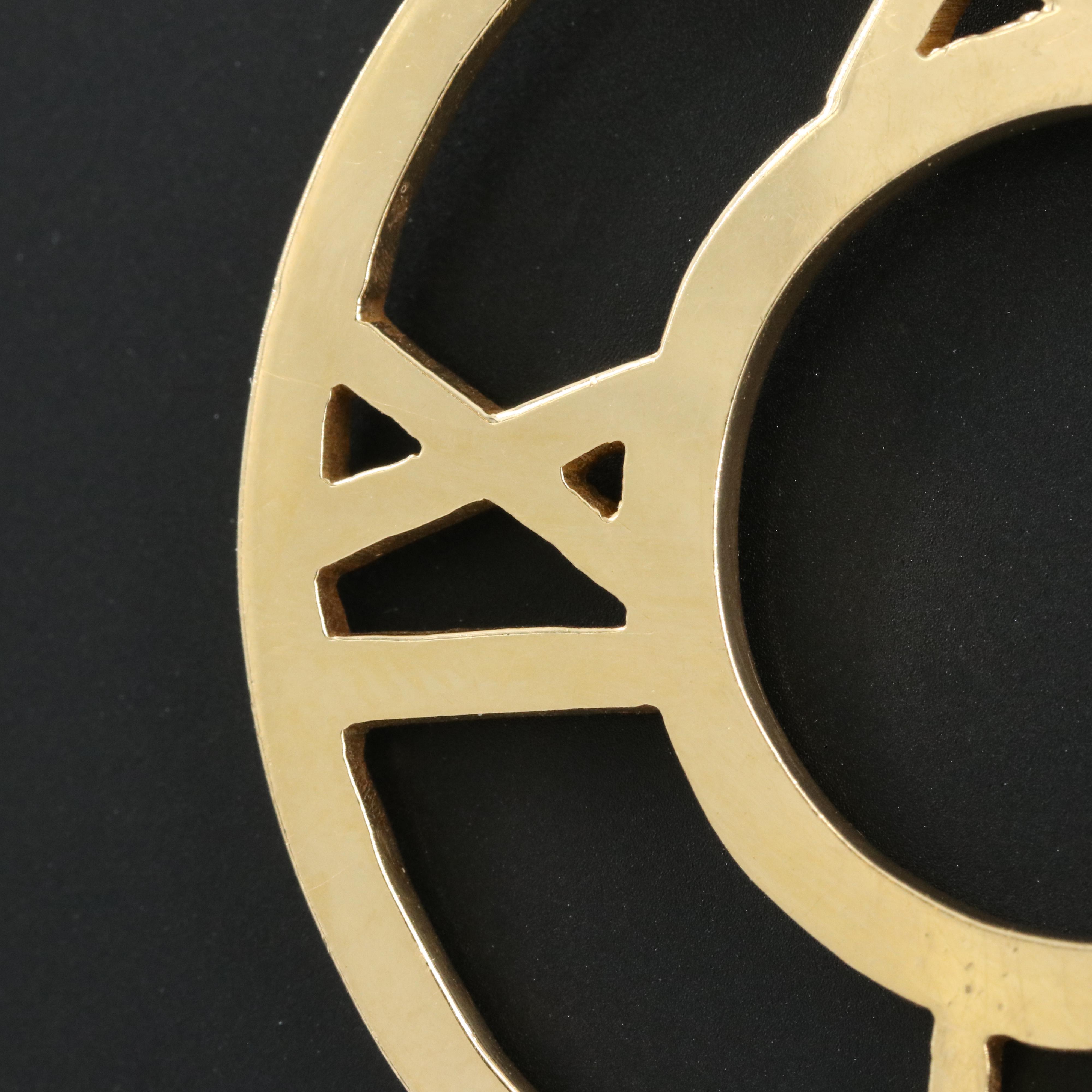 18K Roman Numeral Clock Pendant