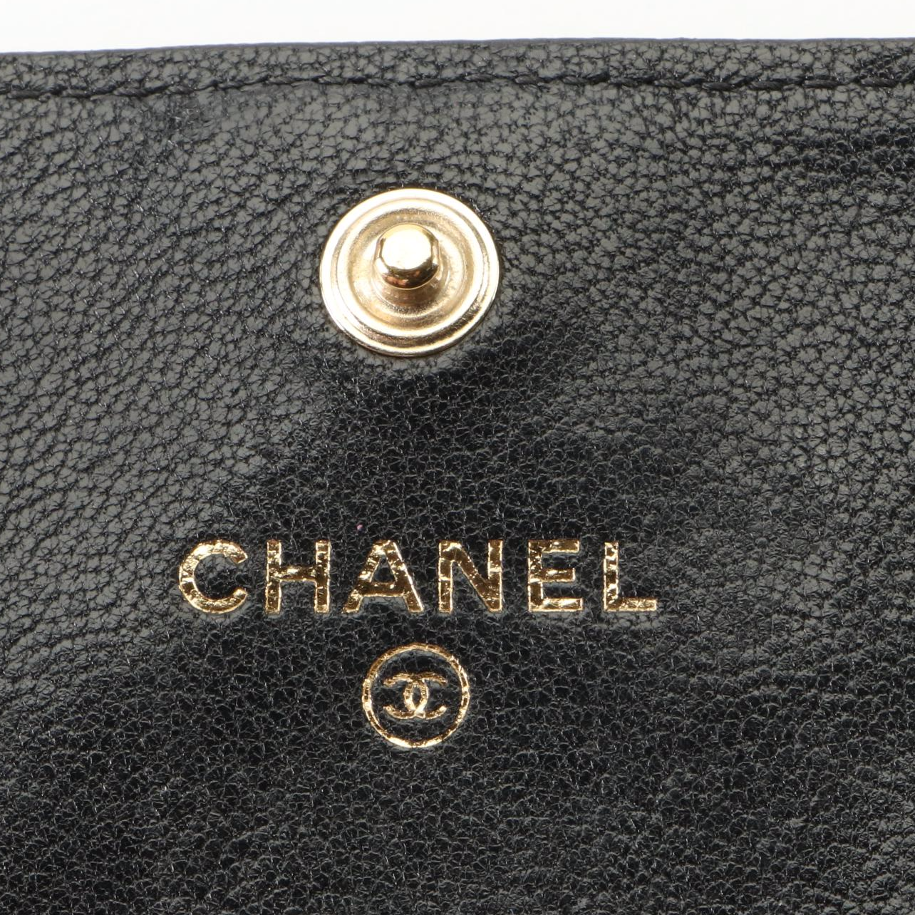 Chanel CC Card Holder on Chain in Quilted Leather