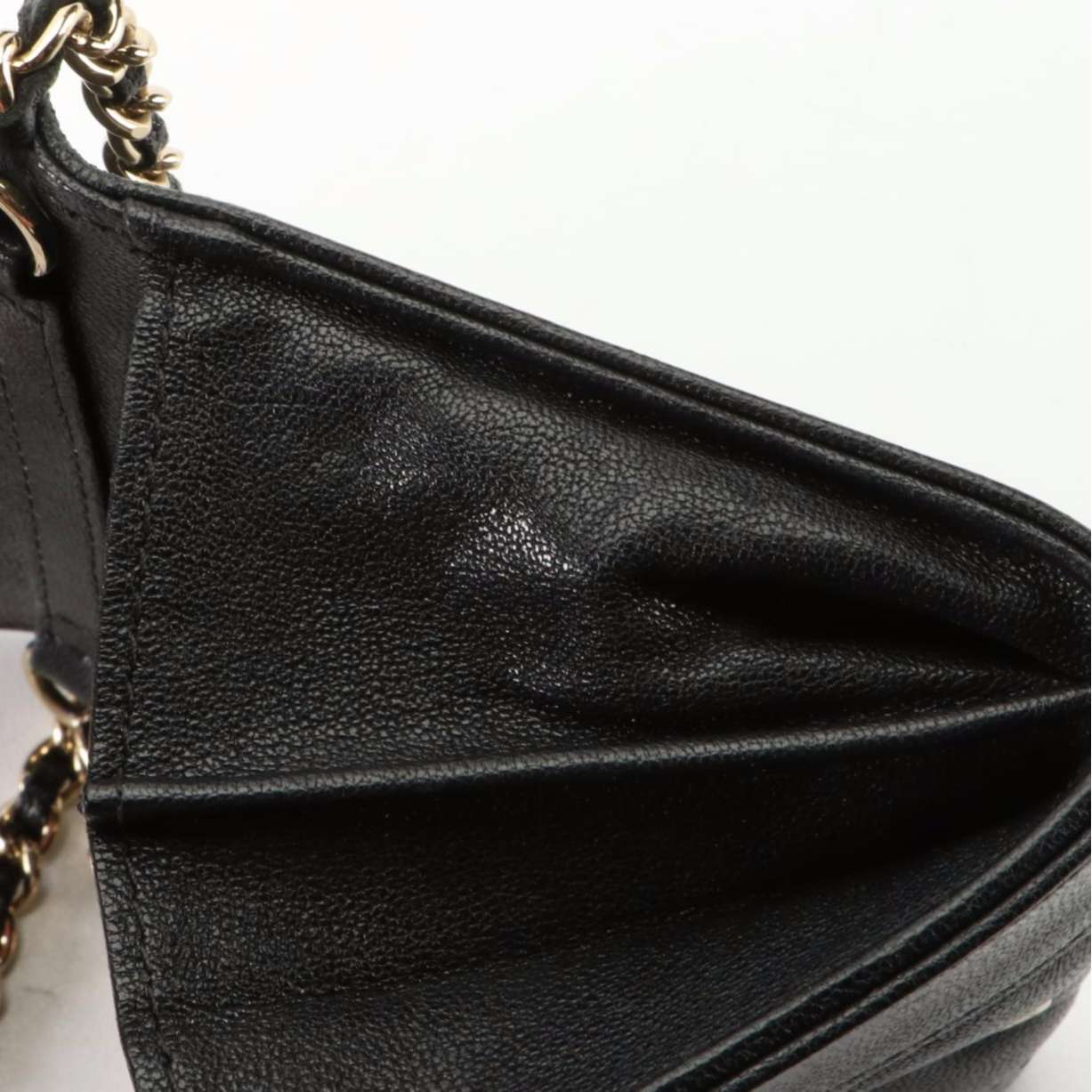 Chanel CC Card Holder on Chain in Quilted Leather