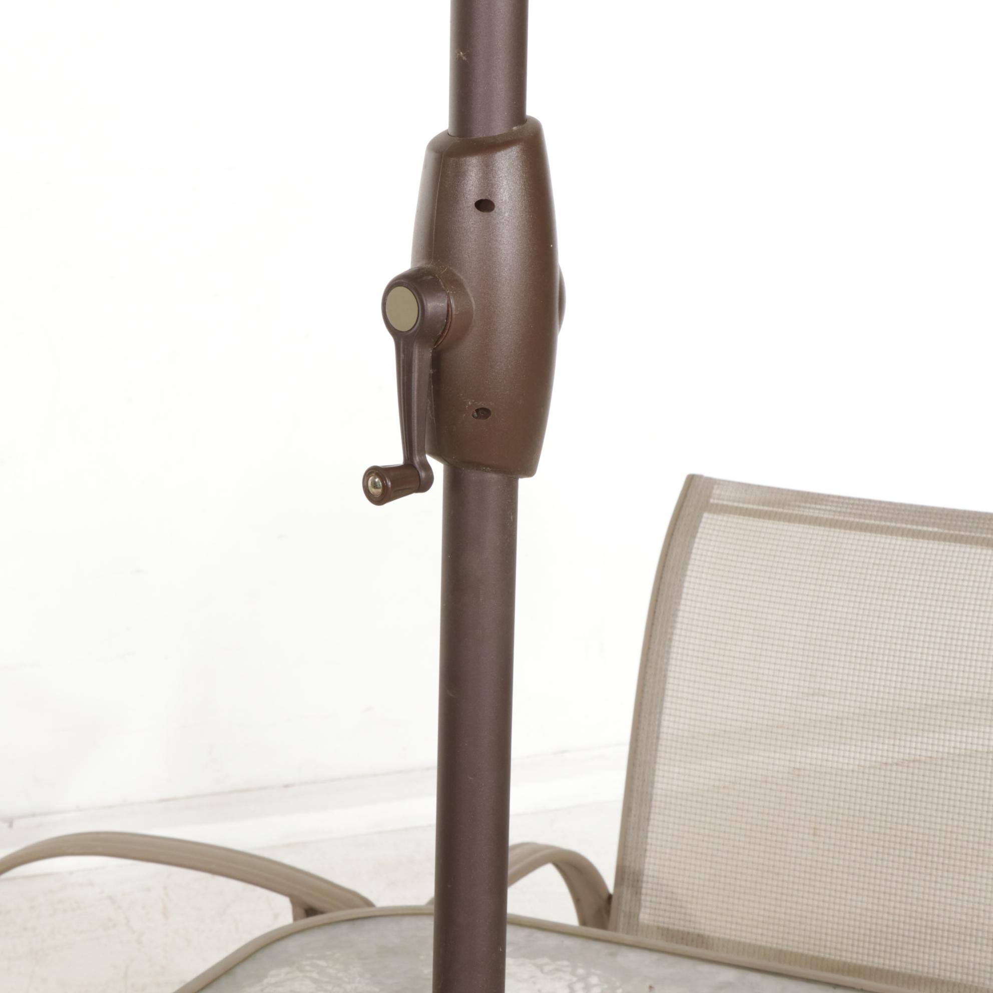 Seven-Piece Aluminum Frame Patio Dining Set With Umbrella