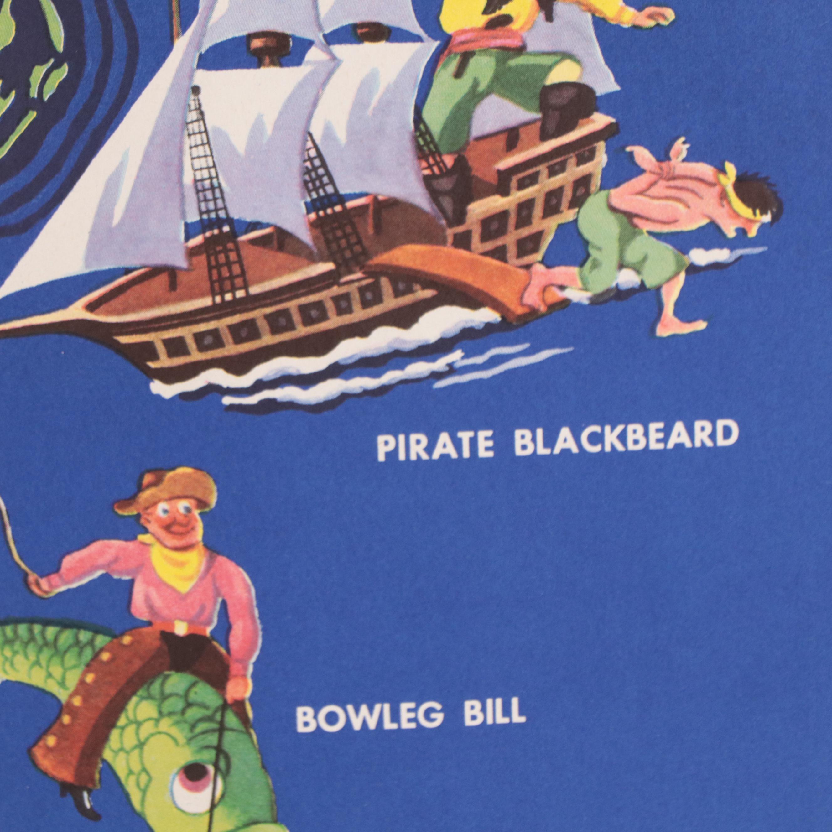 Offset Lithograph Map After John Dukes McKee "American Folklore Legends"