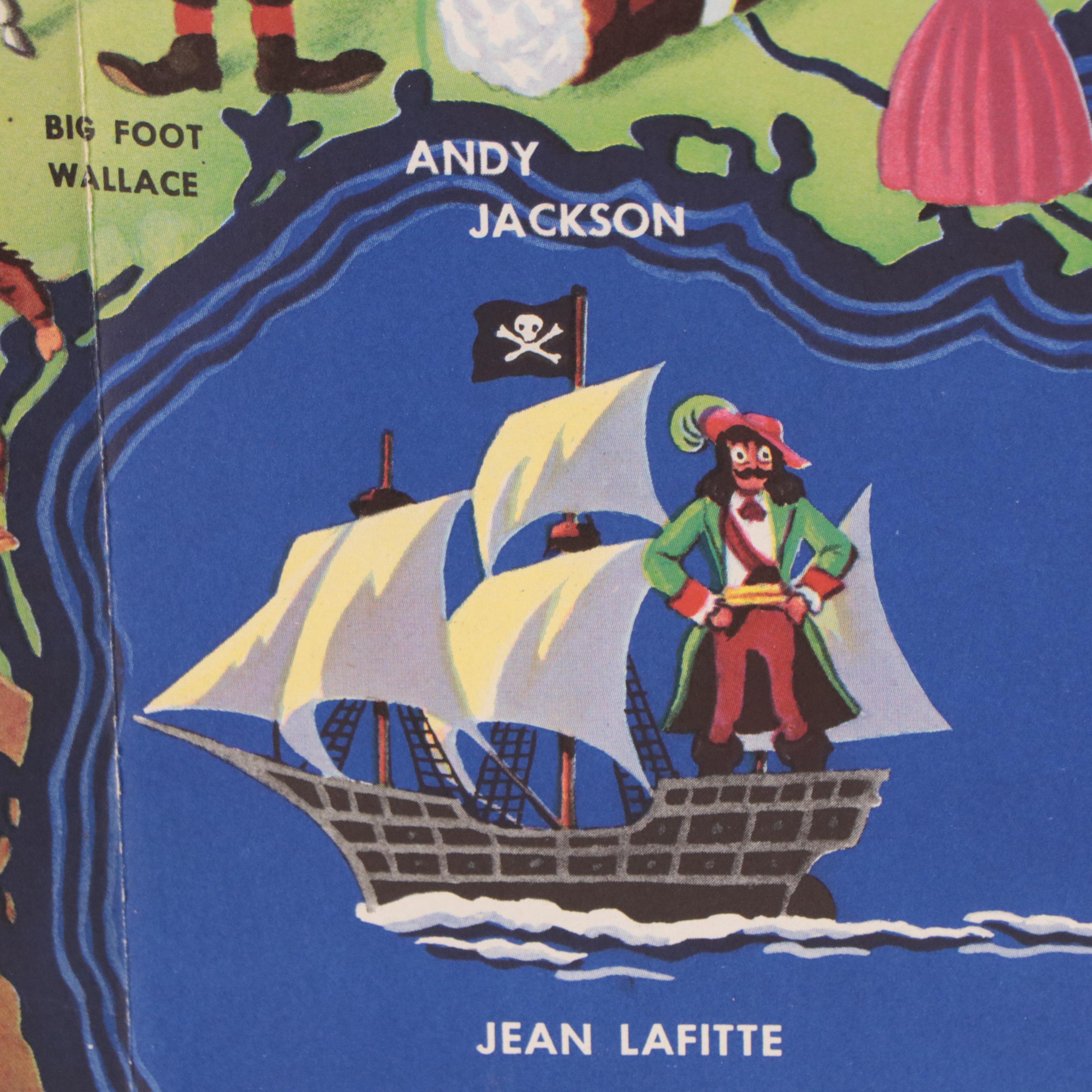 Offset Lithograph Map After John Dukes McKee "American Folklore Legends"