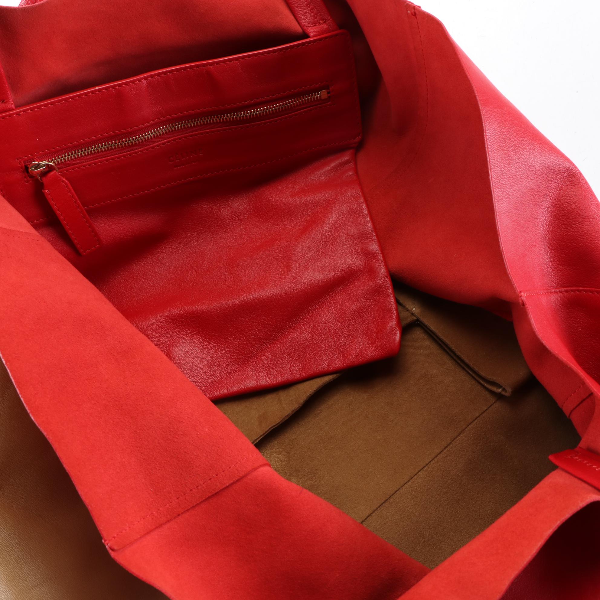 Céline Horizontal Bicolor Cabas Tote in Lambskin Leather