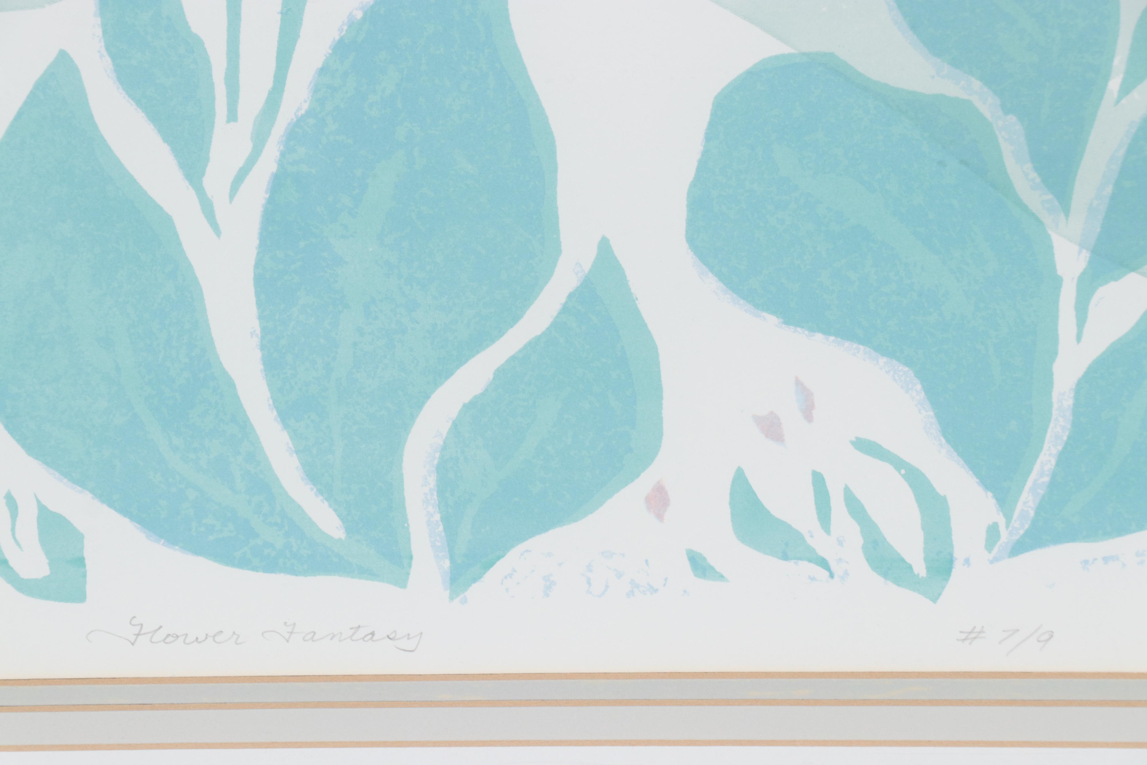 Grace Perreiah Serigraph "Flower Fantasy," Late 20th Century