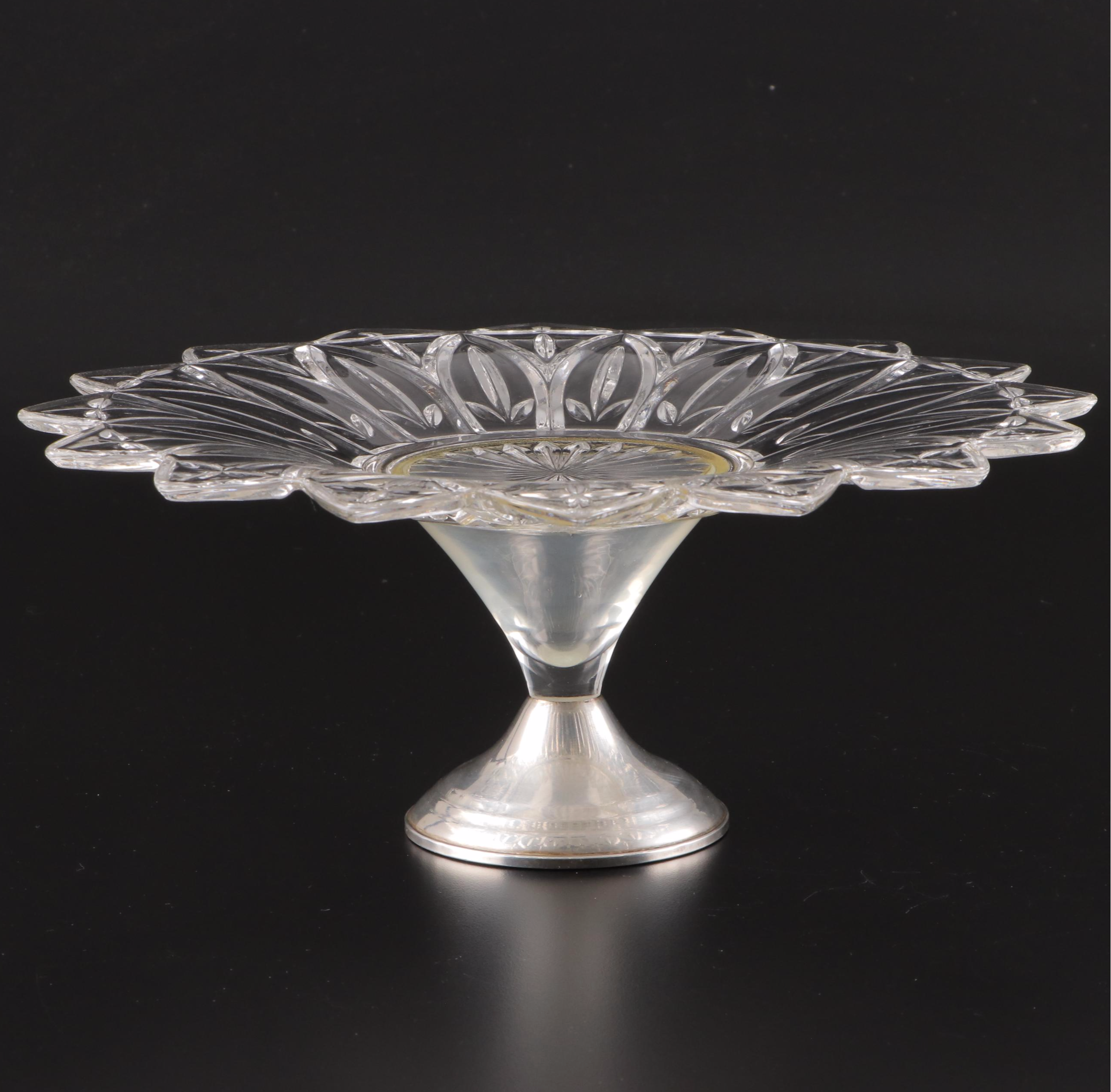 Duchin Creations Weighted Sterling and Glass Tazza and Other Serving Pieces