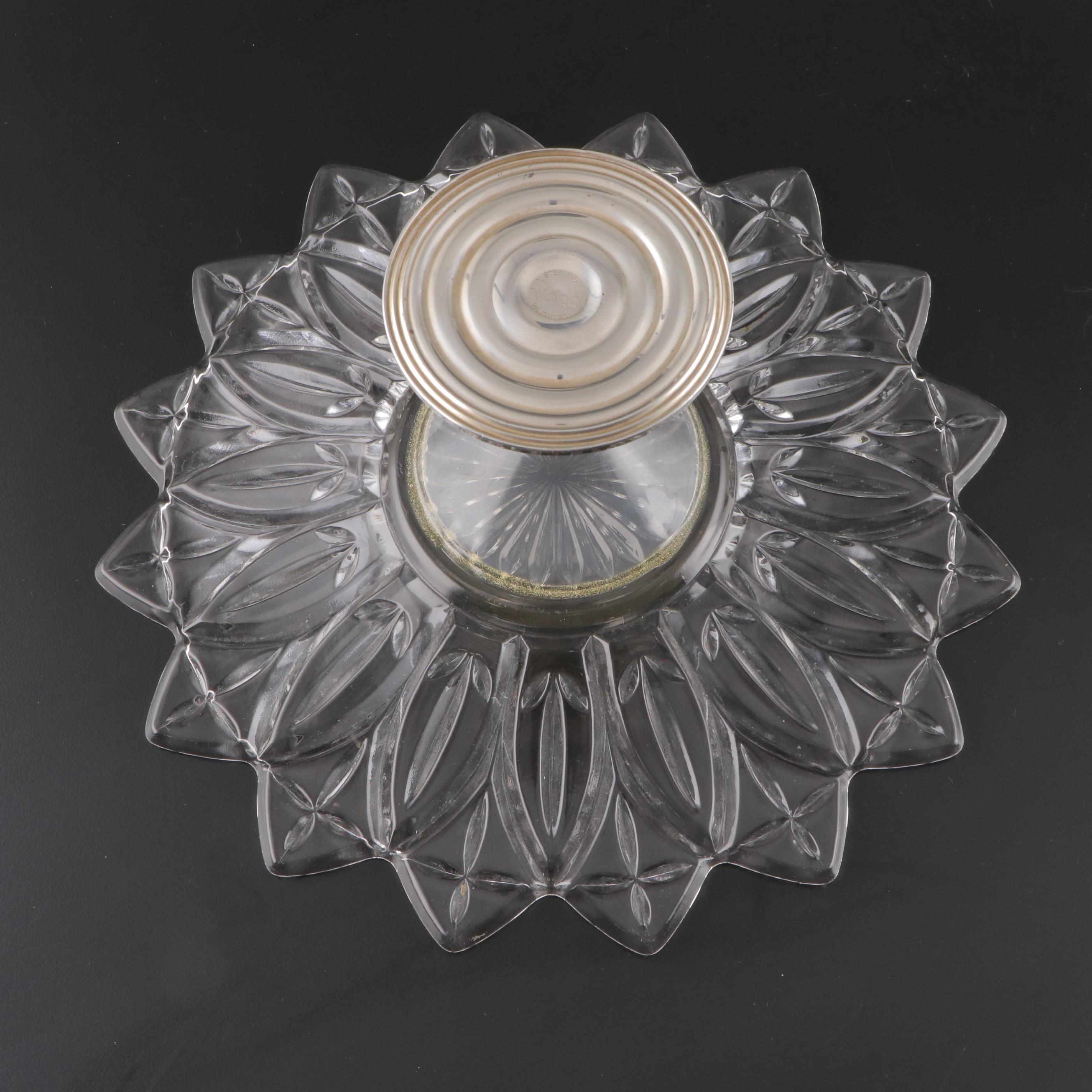 Duchin Creations Weighted Sterling and Glass Tazza and Other Serving Pieces