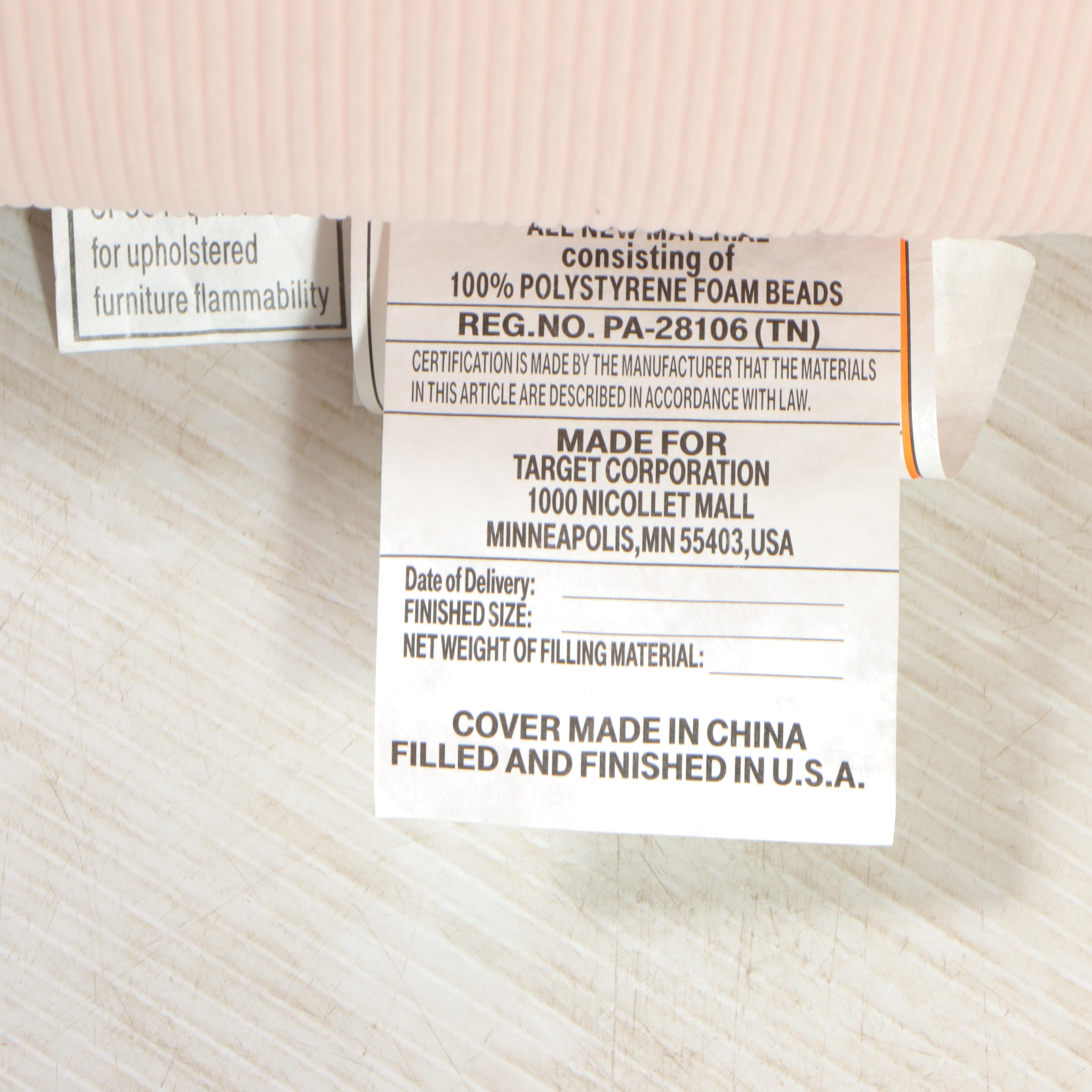 Four Room Essentials Blush Corduroy Structured Bean Bag Poufs