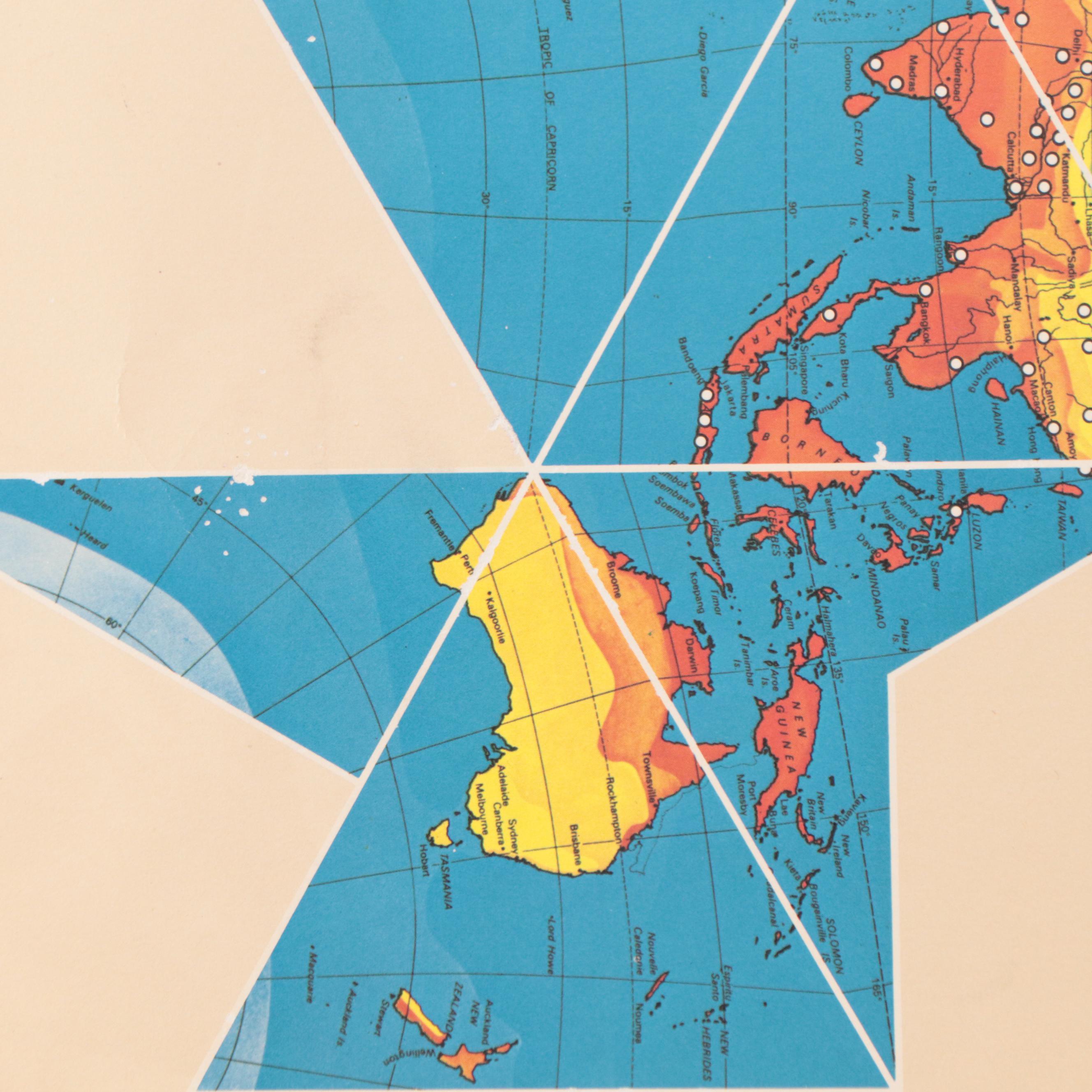 Buckminster Fuller Halftone Map "Dymaxion Airocean World Map," 1979