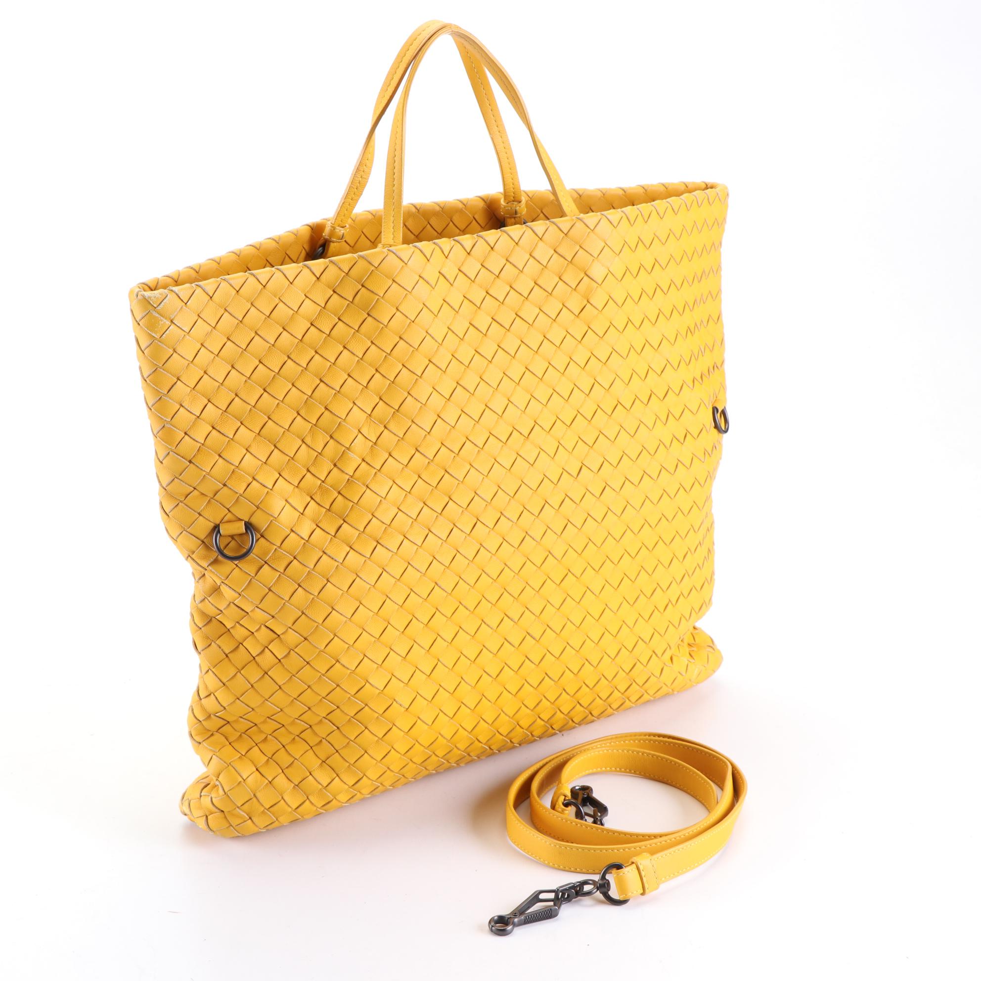 Bottega Veneta Fold Over Tote in Intrecciato Nappa Leather