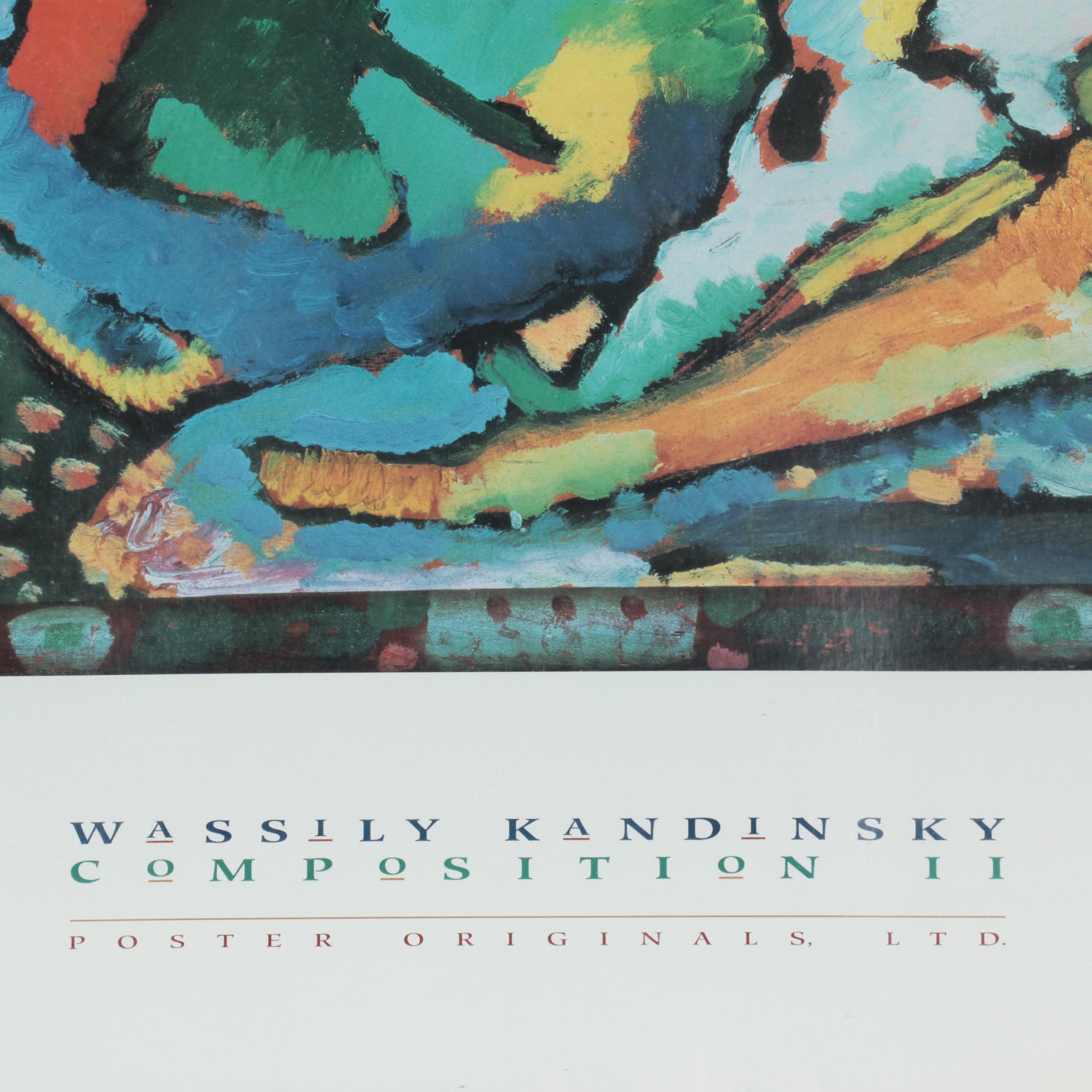 Offset Lithograph Poster After Wassily Kansinsky "Composition II"