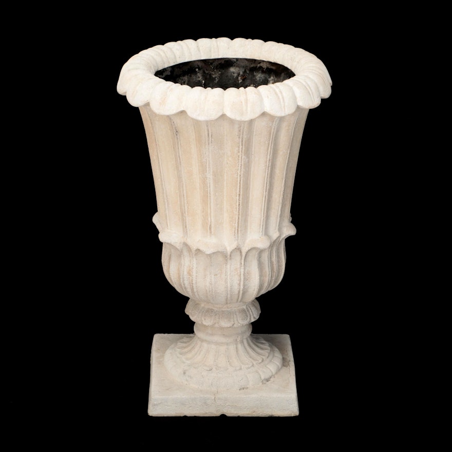 Mold Cast Plaster Neoclassical Urn Planter