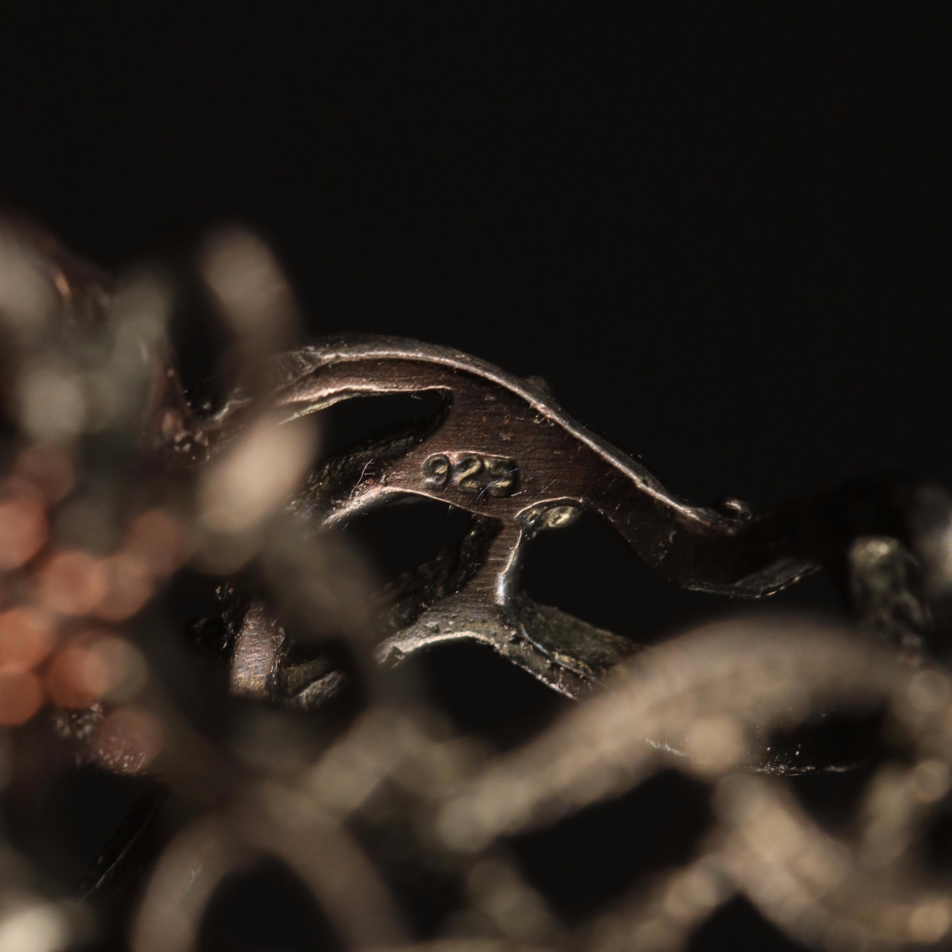 Sterling Aquamarine, Garnet and Amethyst Cluster Ring