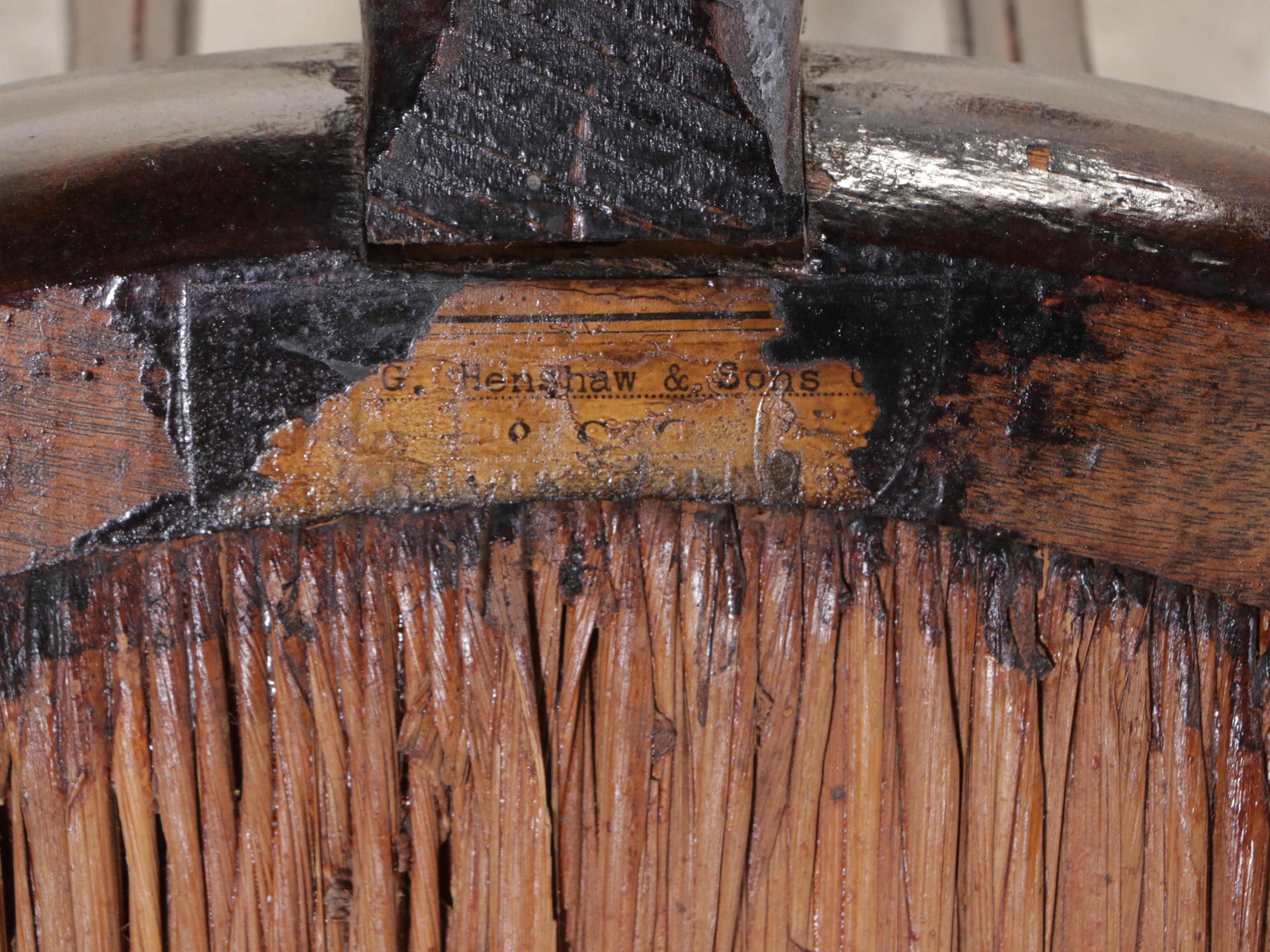 Four G. Henshaw & Sons Colonial Revival Brace-Back Windsor Dining Chairs