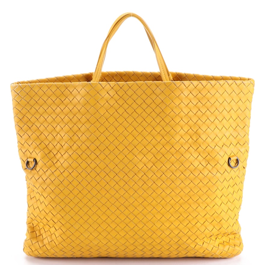 Bottega Veneta Fold Over Tote in Intrecciato Nappa Leather