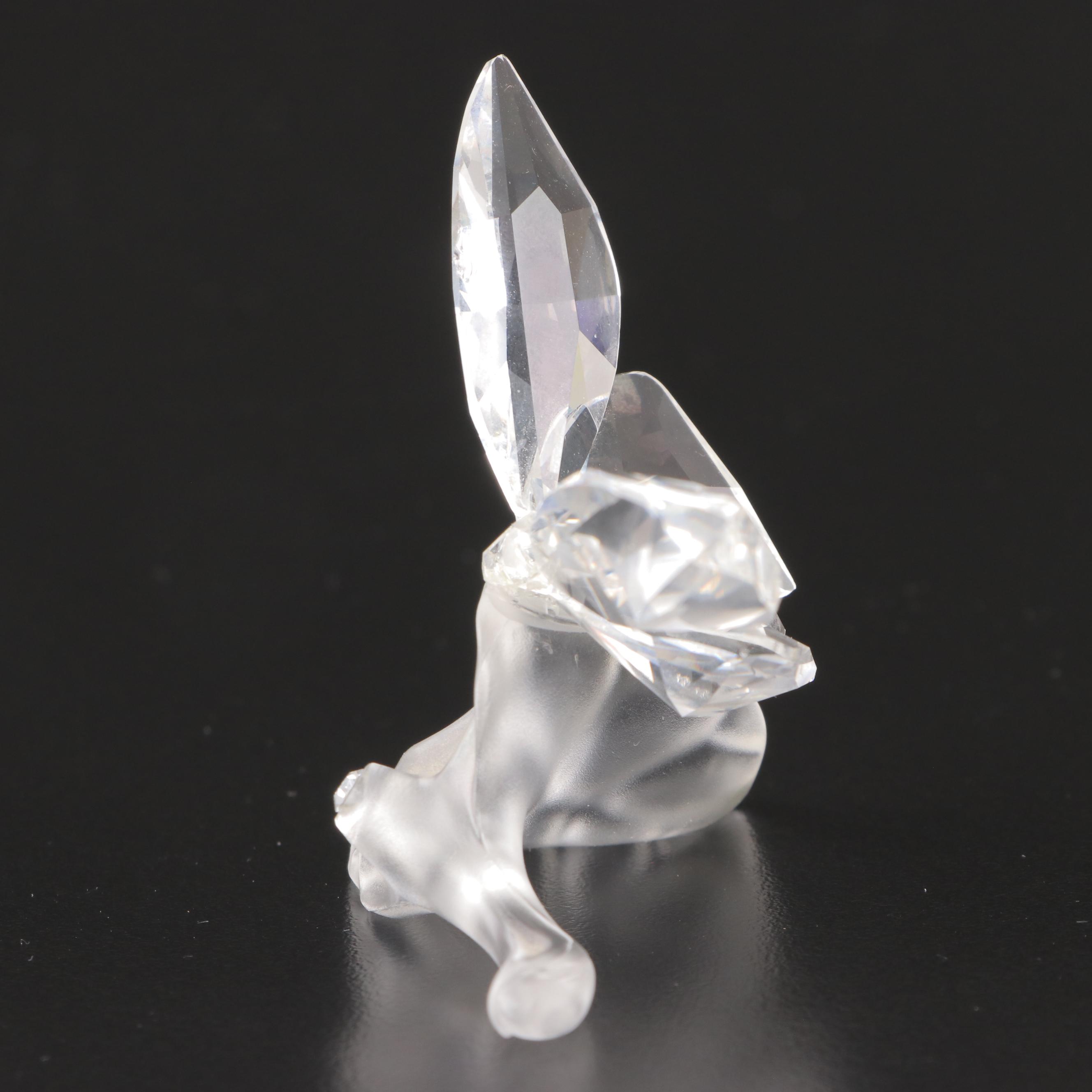 Swarovski Crystal Butterfly on Leaf and Birds in Bird Bath Figurines