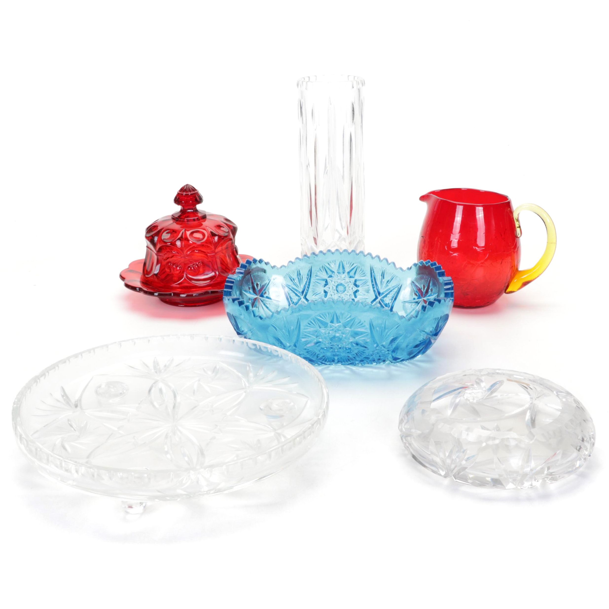 Cazlor Crystal "Tasia" & "Julie Ann" Vase, Cake Plate, Ashtray, and More