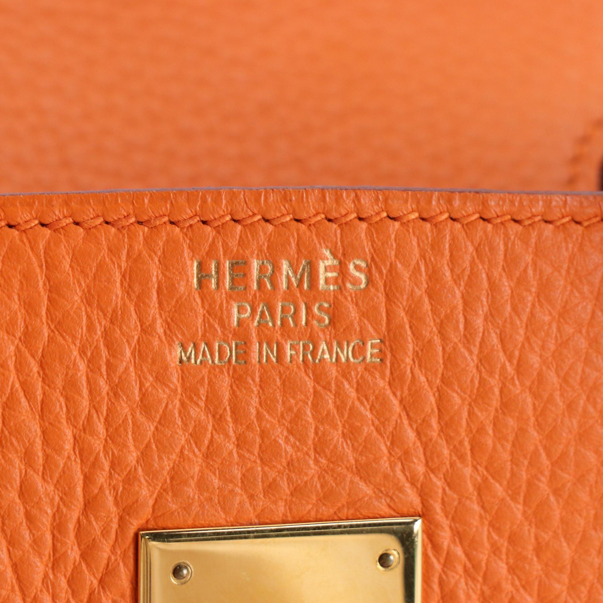 Hermès Birkin 35 Satchel in Orange Clemence Leather