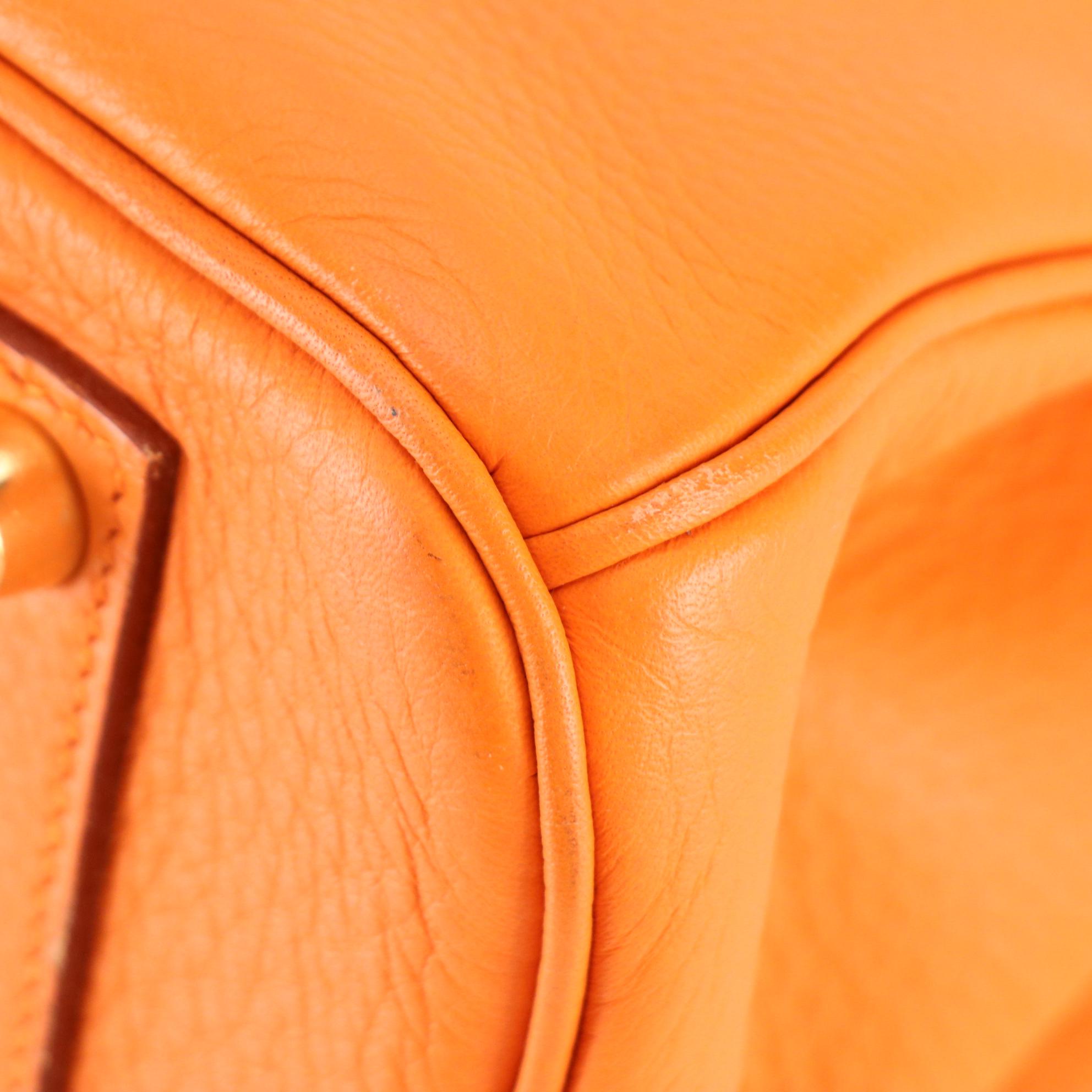 Hermès Birkin 35 Satchel in Orange Clemence Leather