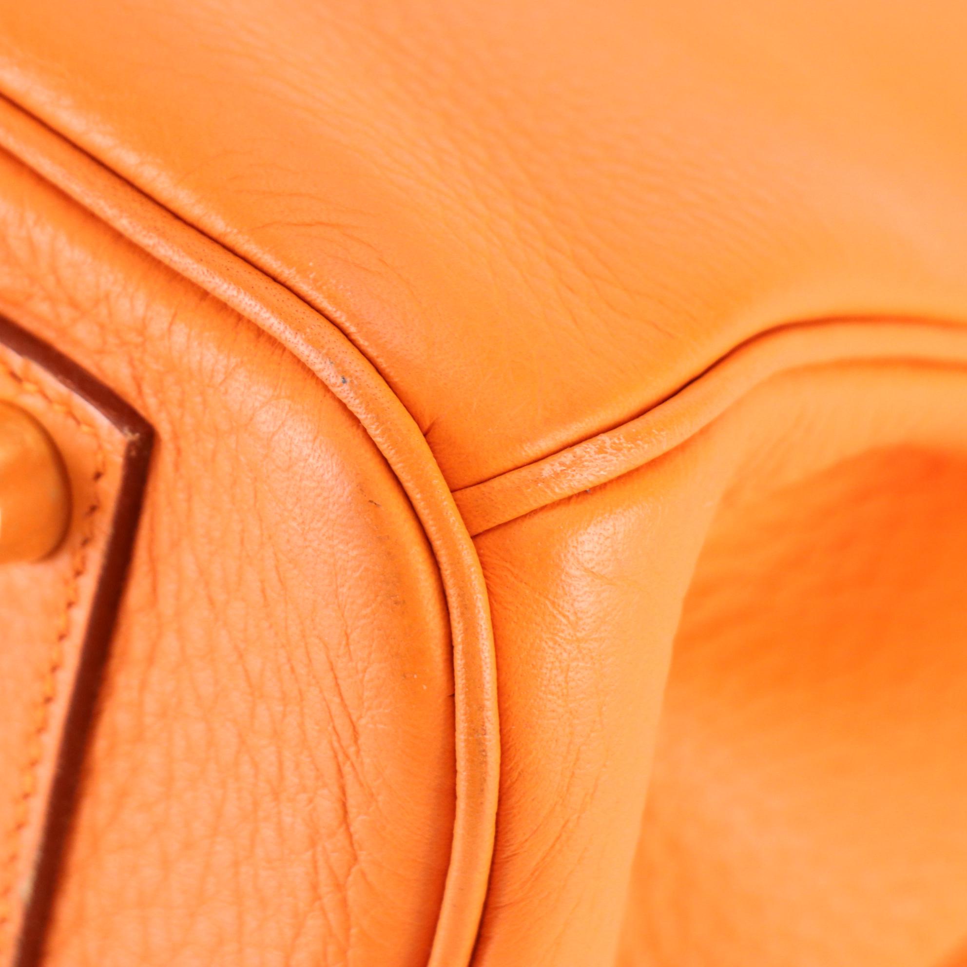 Hermès Birkin 35 Satchel in Orange Clemence Leather