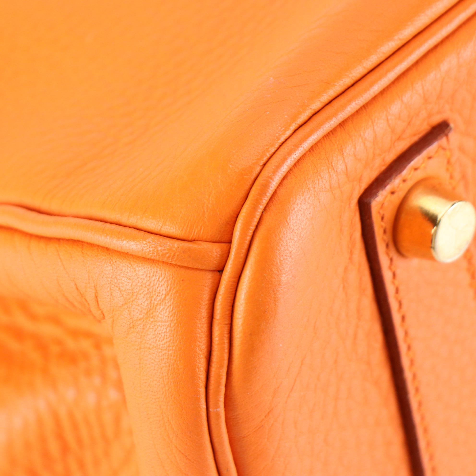 Hermès Birkin 35 Satchel in Orange Clemence Leather