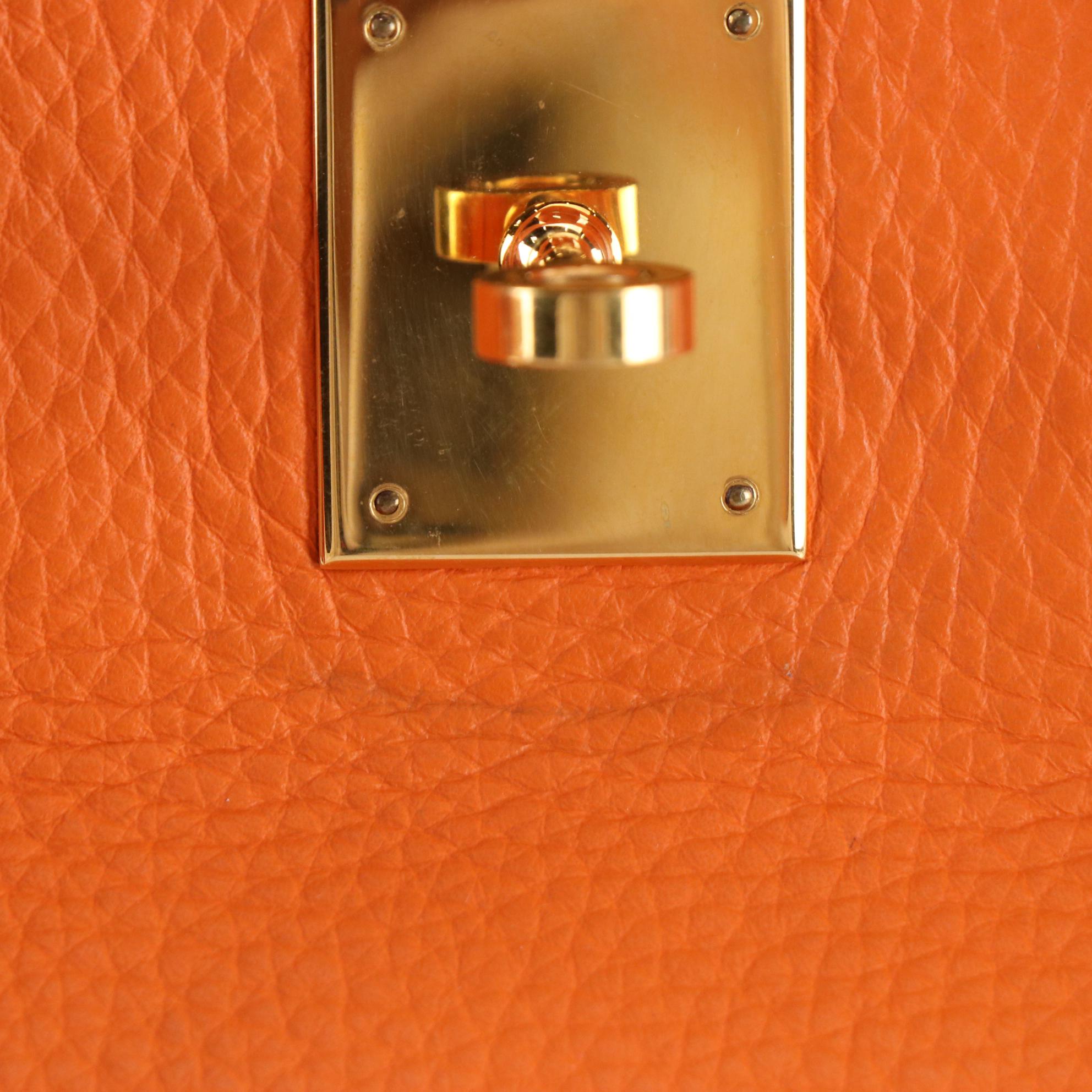 Hermès Birkin 35 Satchel in Orange Clemence Leather
