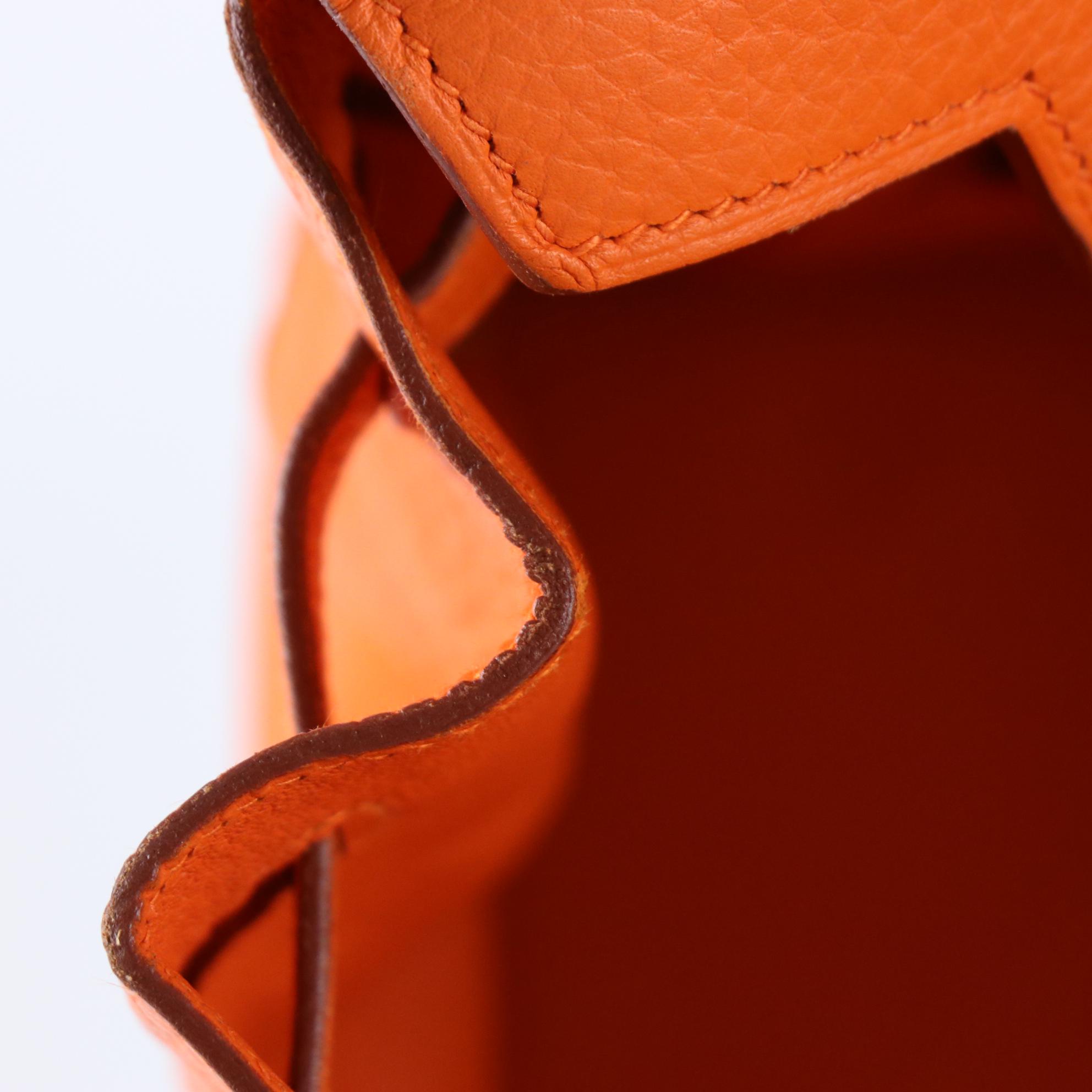 Hermès Birkin 35 Satchel in Orange Clemence Leather