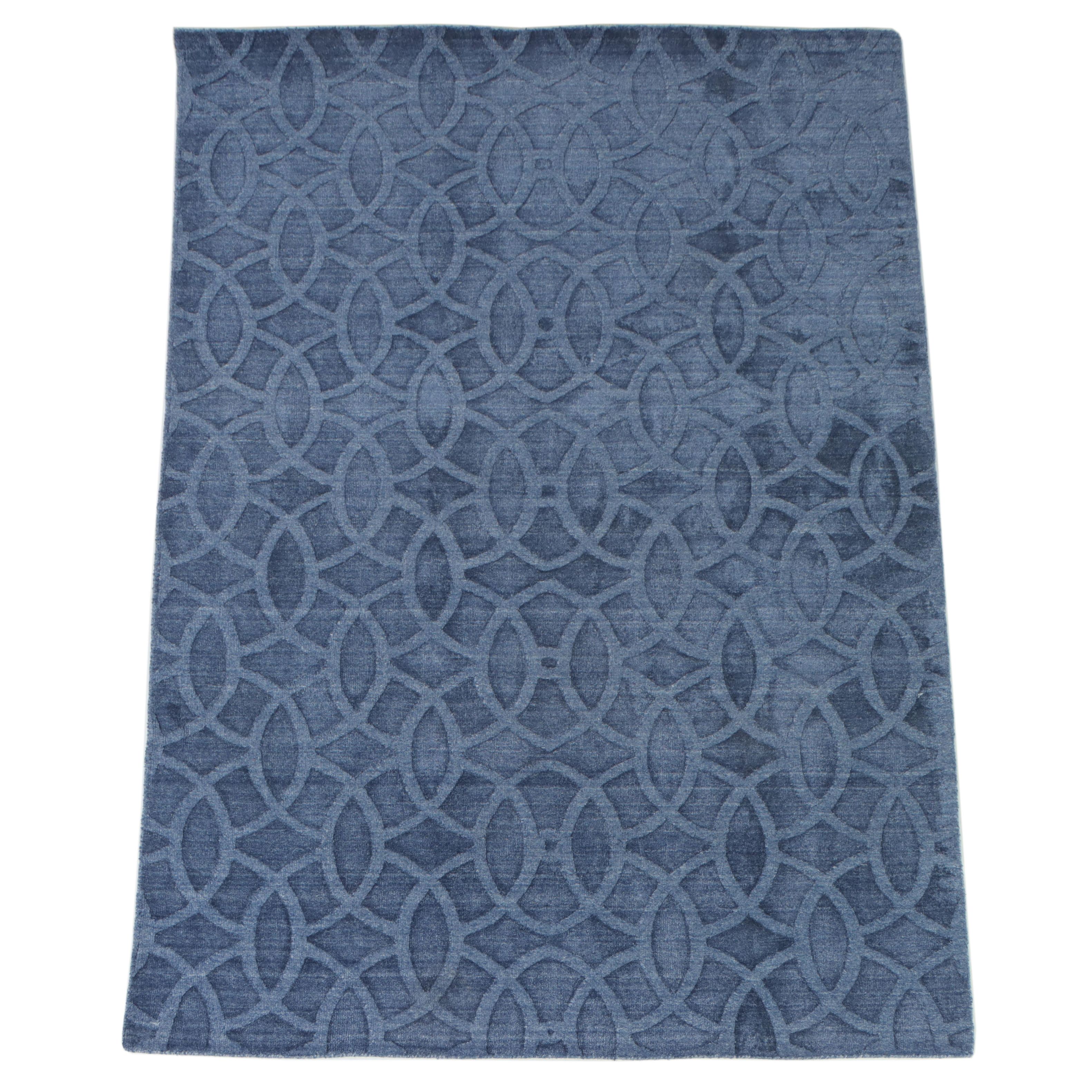 4'11 x 7'11 Hand-Knotted Contemporary Geometric Area Rug