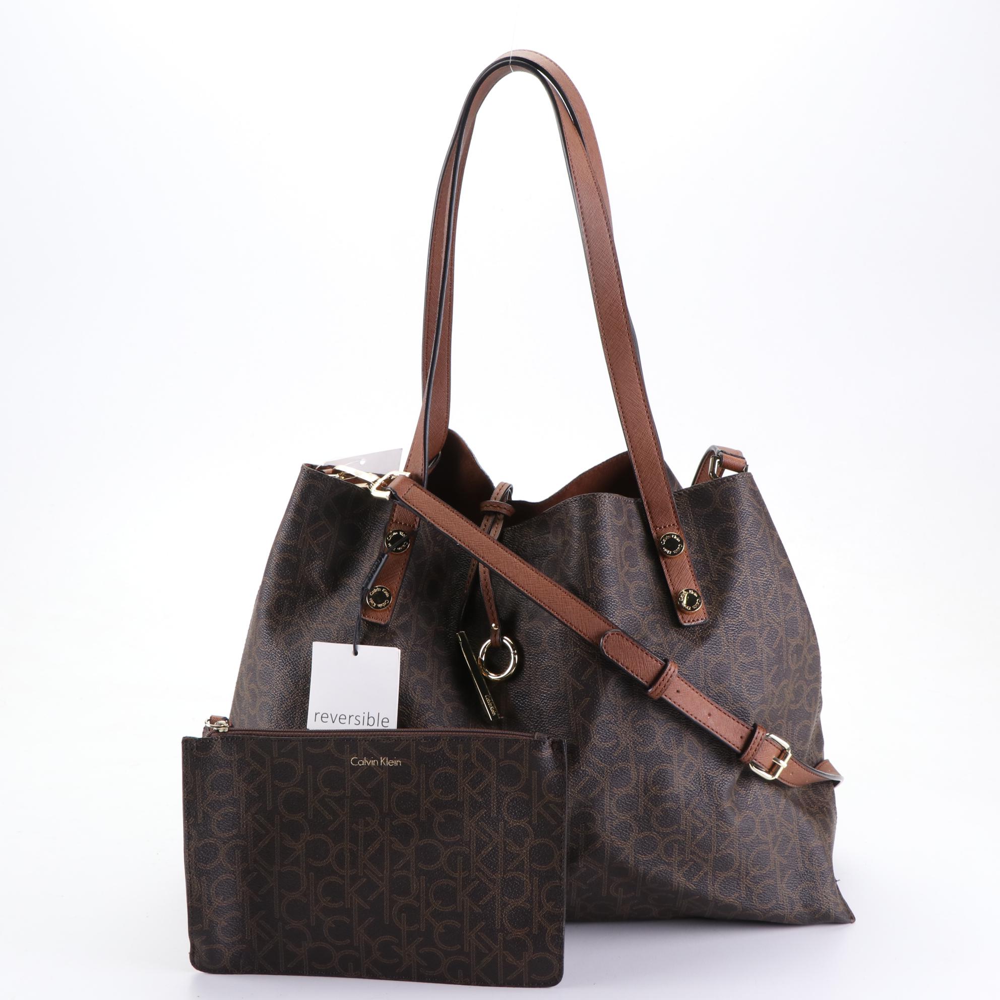 Calvin Klein CK Logo Reversible Tote Bags, New with Tags