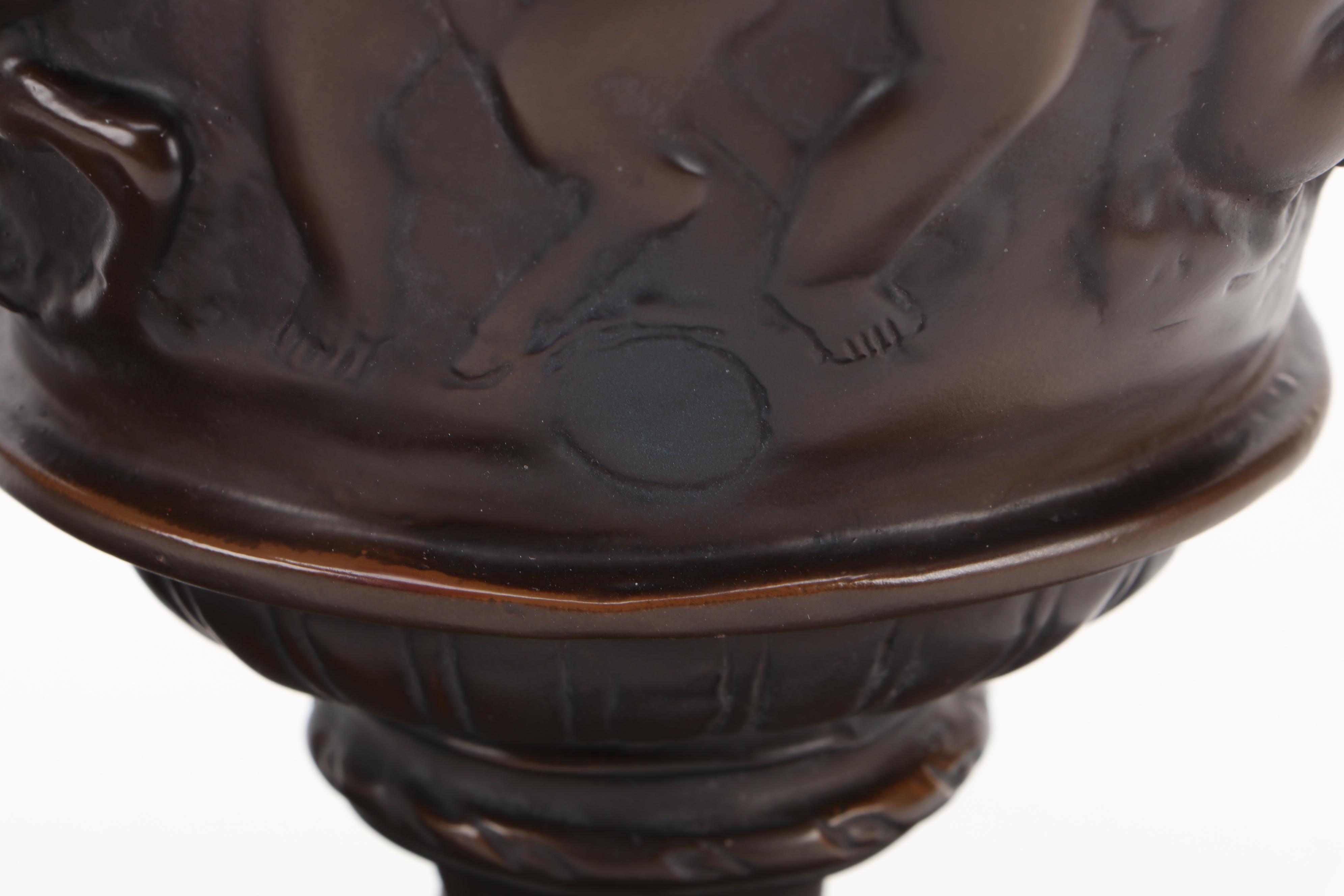 Pair of Neoclassical Style Cast Bronze Urns