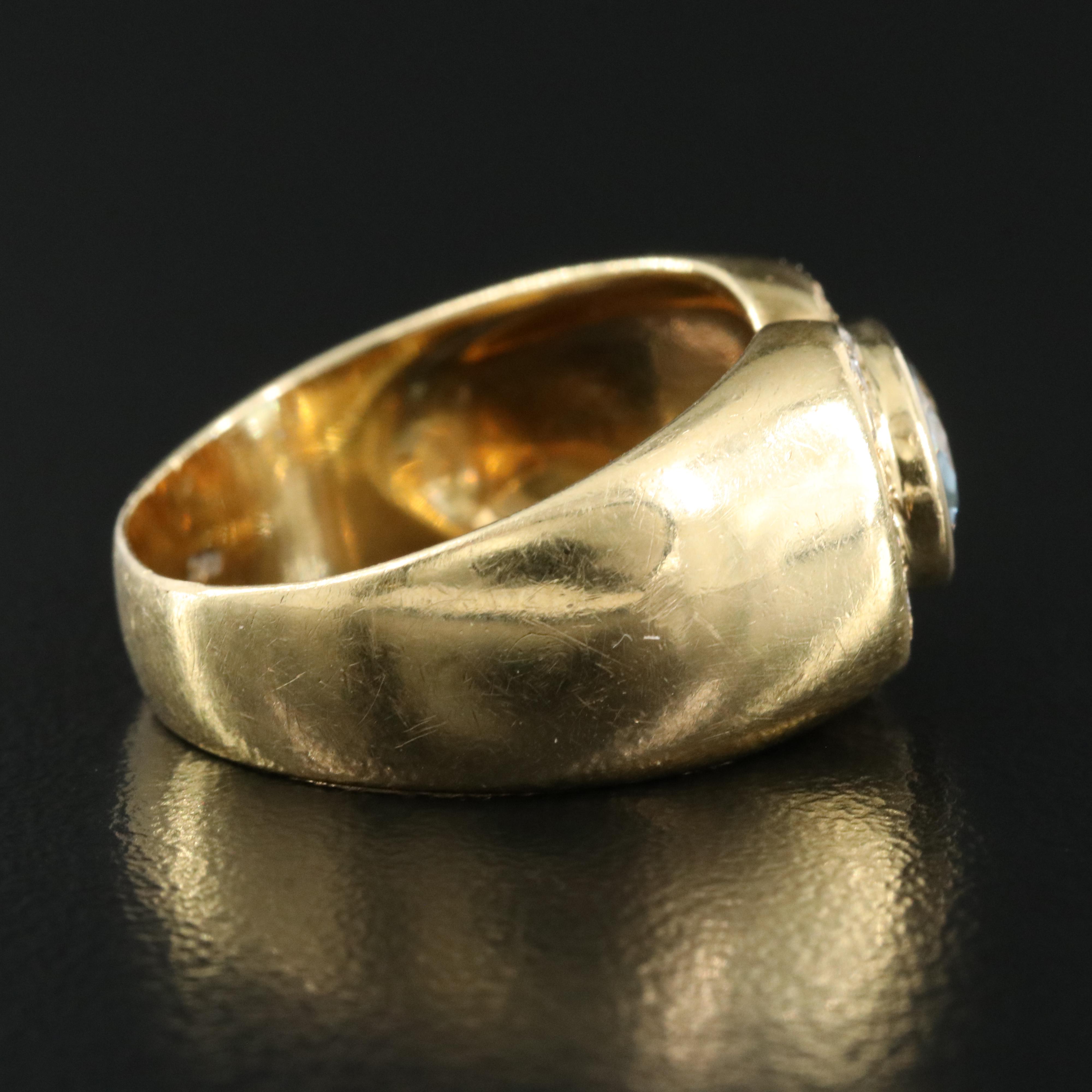 18K Aquamarine and Diamond Ring