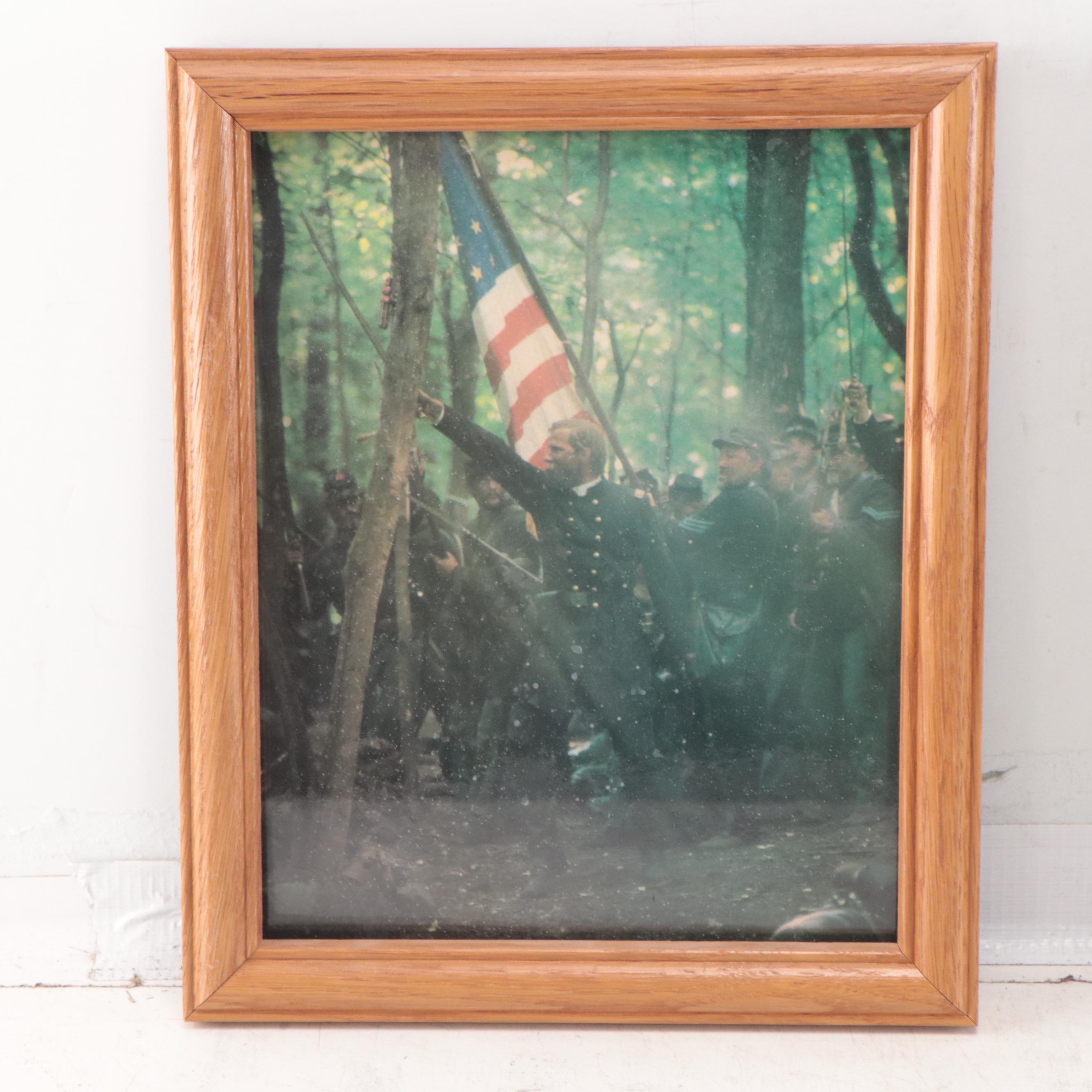 Civil War Themed Photomechanical Prints Including Portrait of Joshua Chamberlain