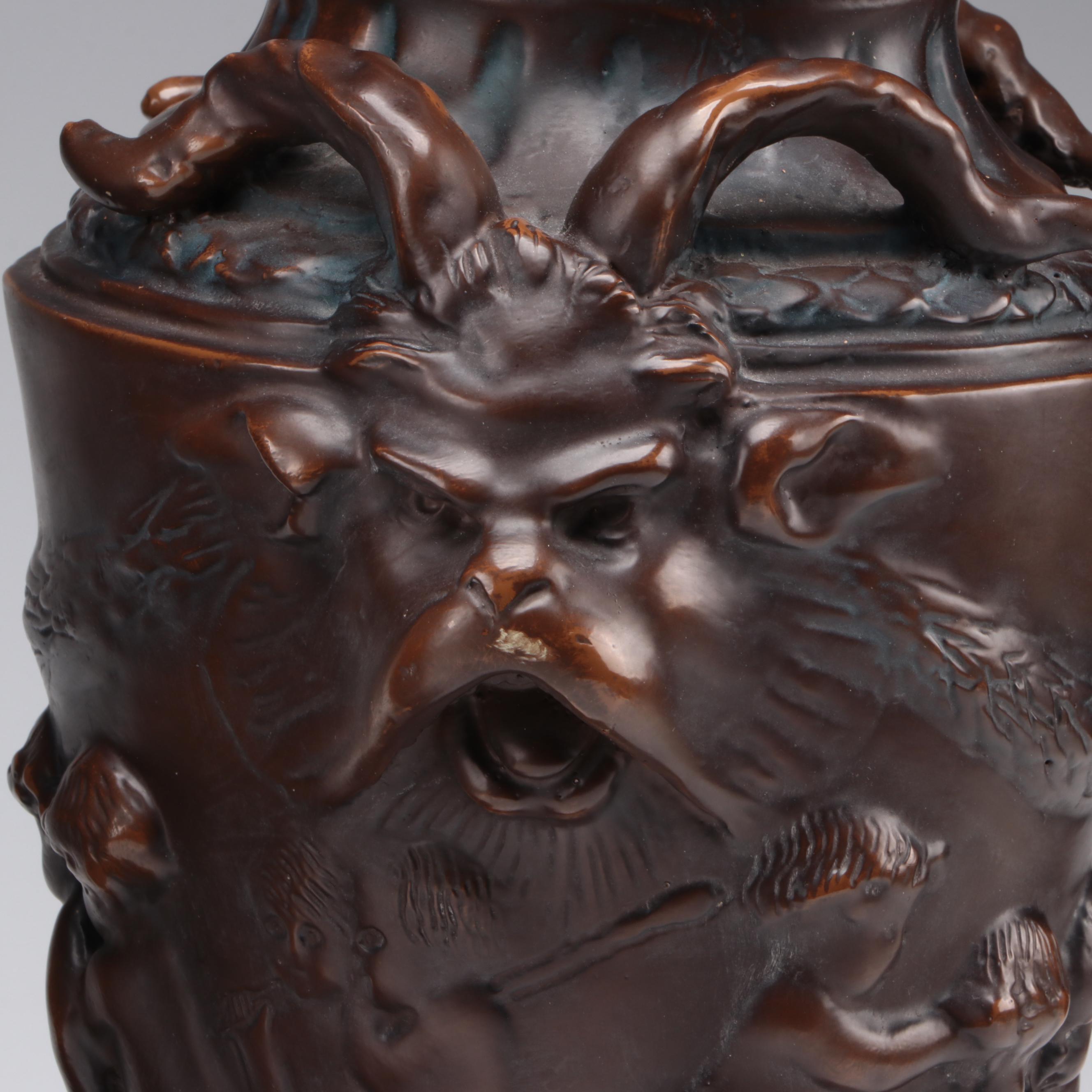 Pair of Neoclassical Style Cast Bronze Urns