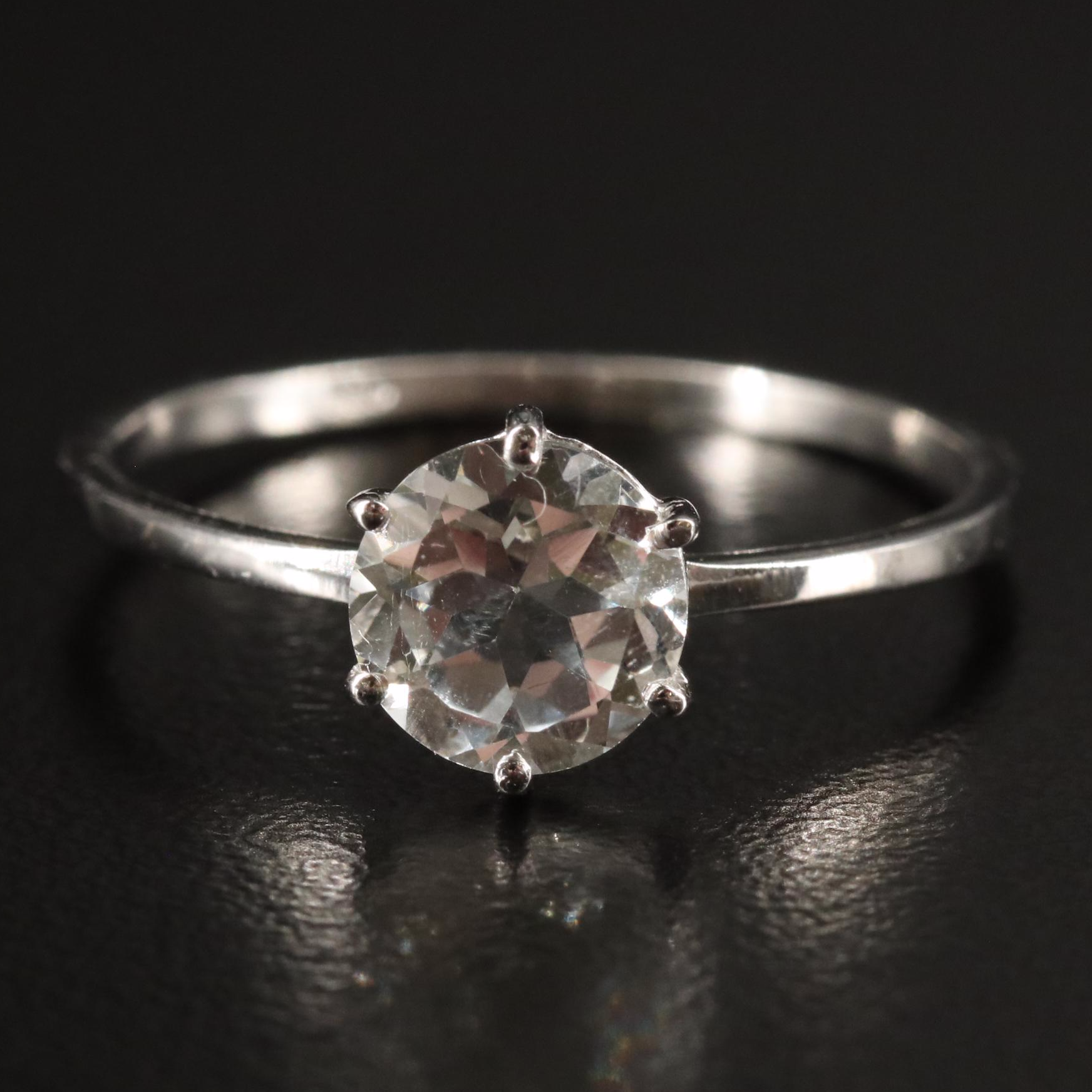 Sterling White Topaz Solitaire Ring