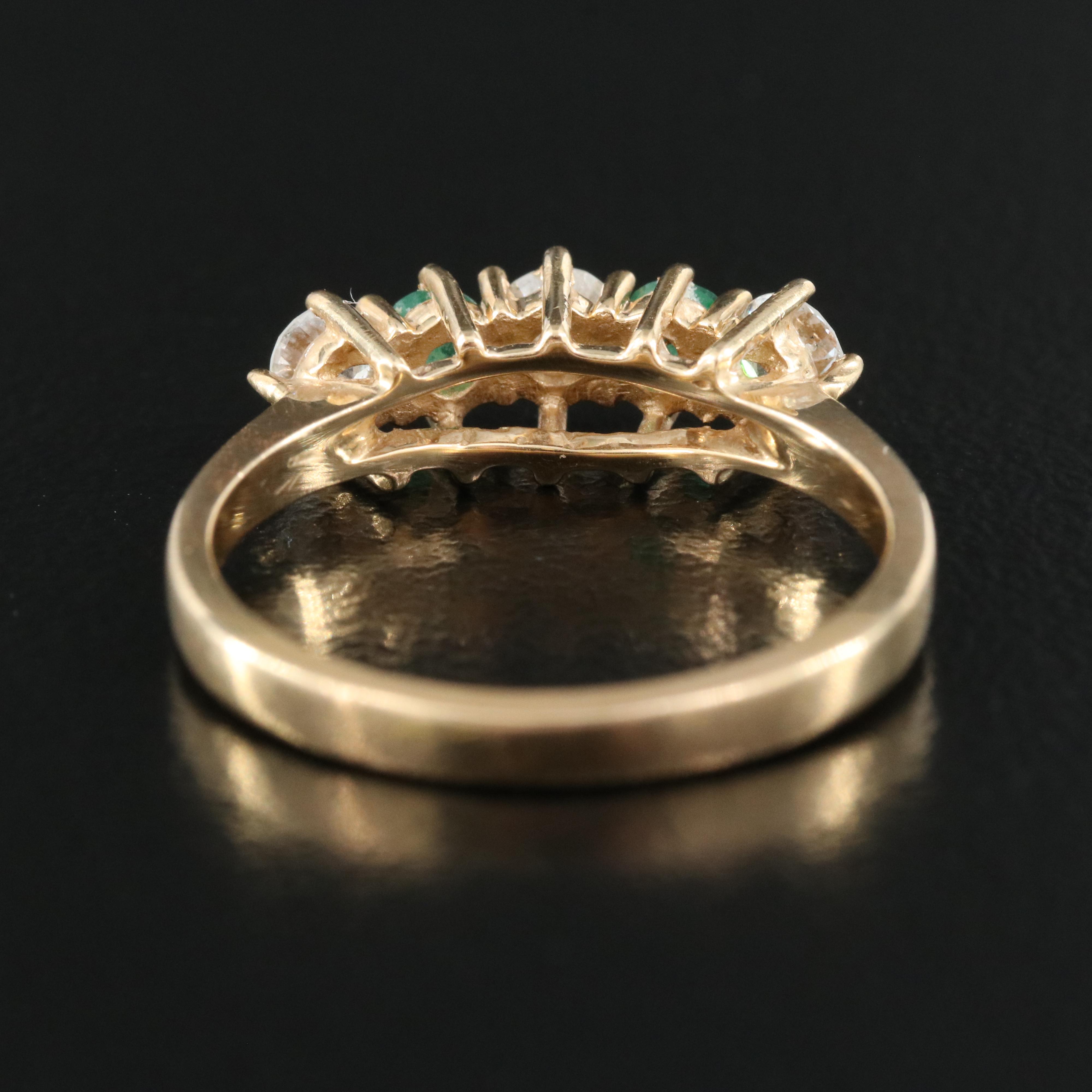 14K Emerald and Diamond Ring
