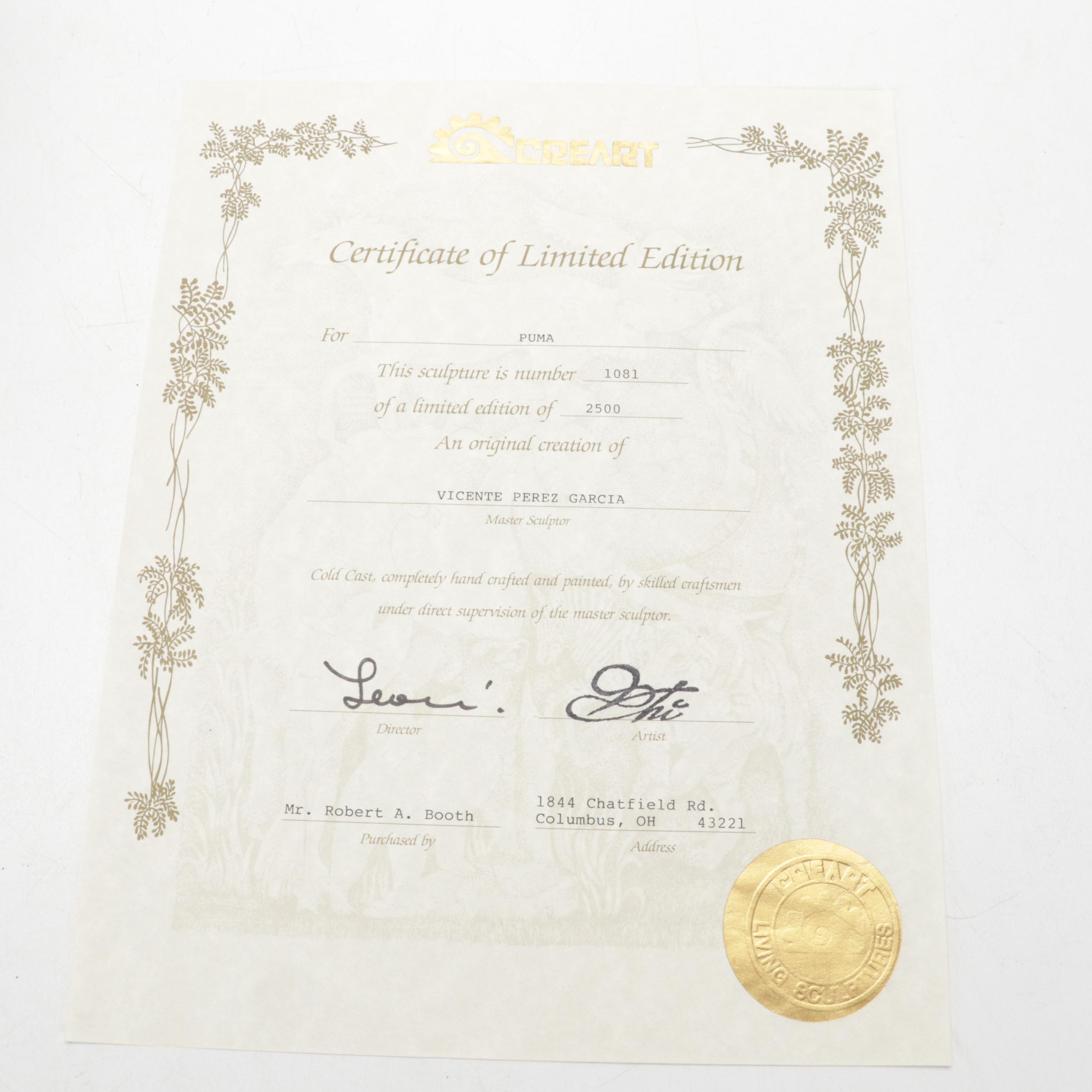 CreArt and Keith Sandulak Composite Sculptures"Polar Dreams" and "Puma"