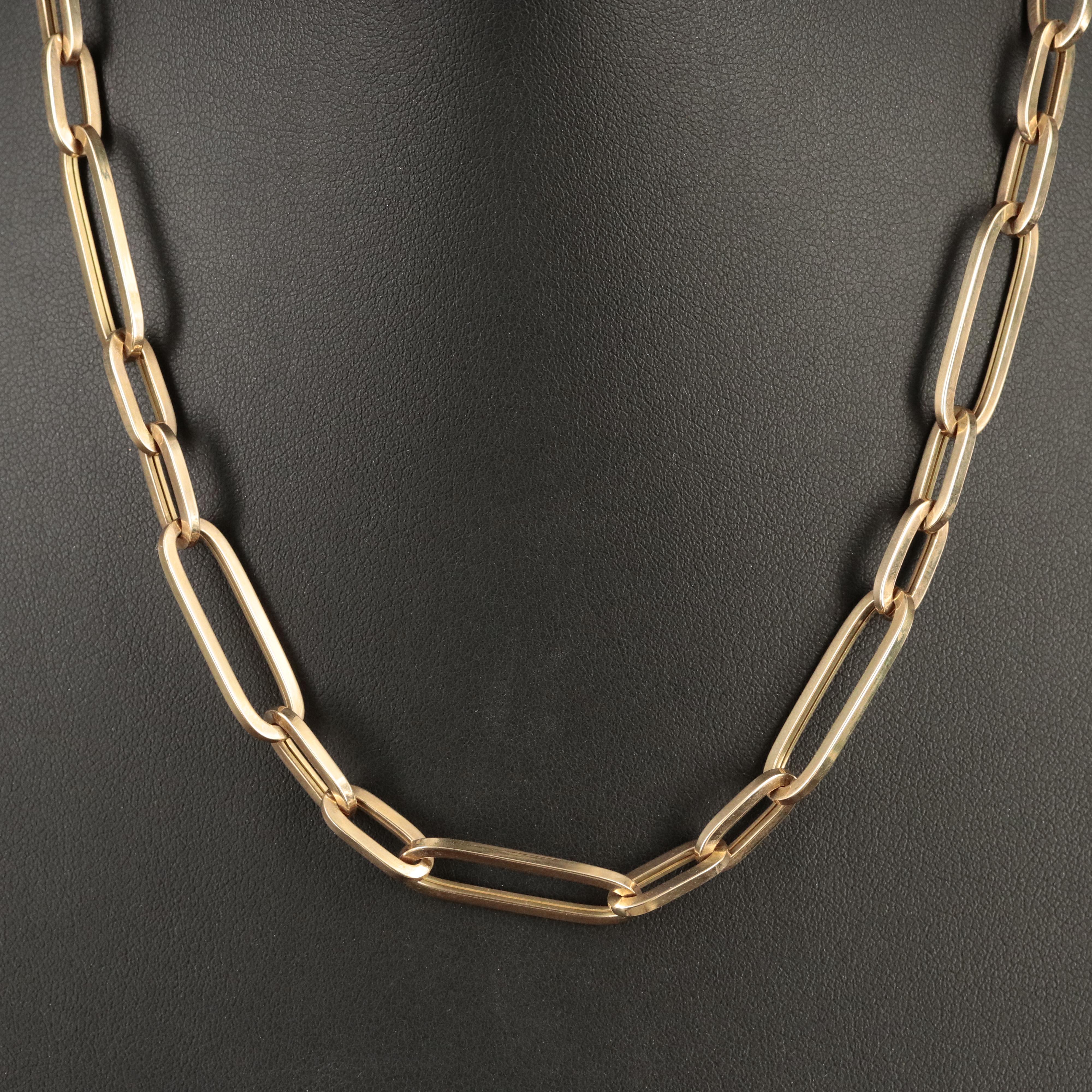 Italian 14K Oval Cable Chain Necklace