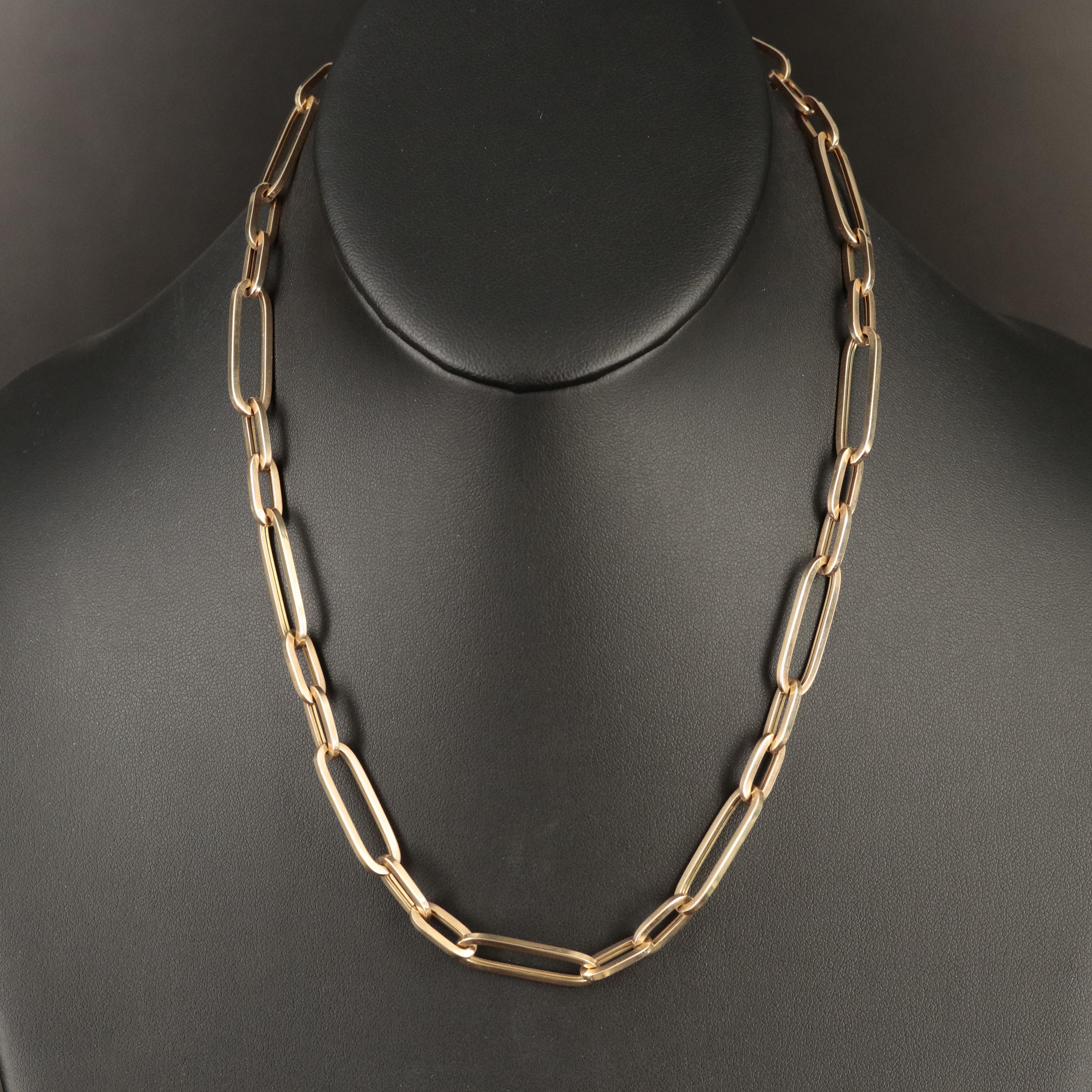 Italian 14K Oval Cable Chain Necklace