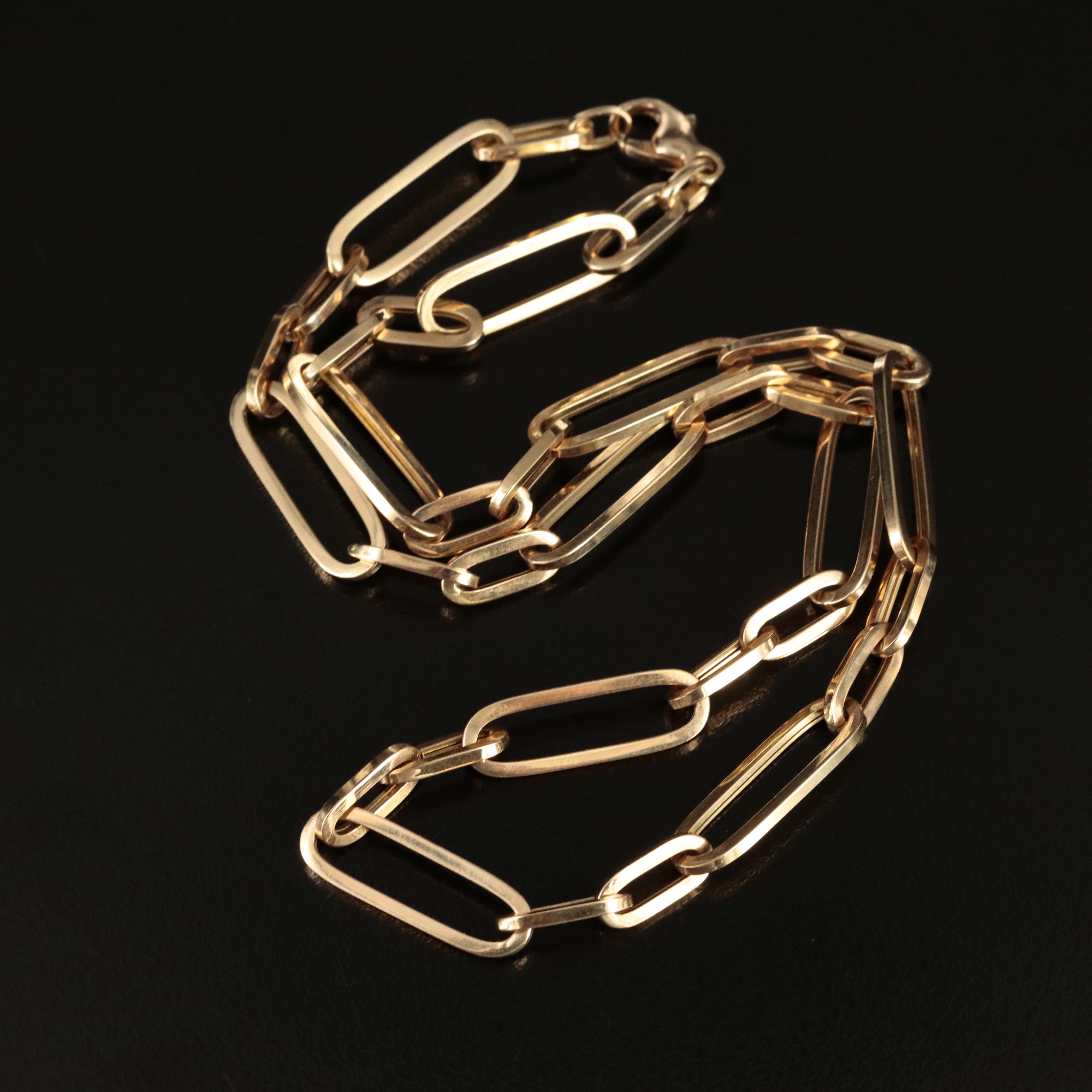 Italian 14K Oval Cable Chain Necklace