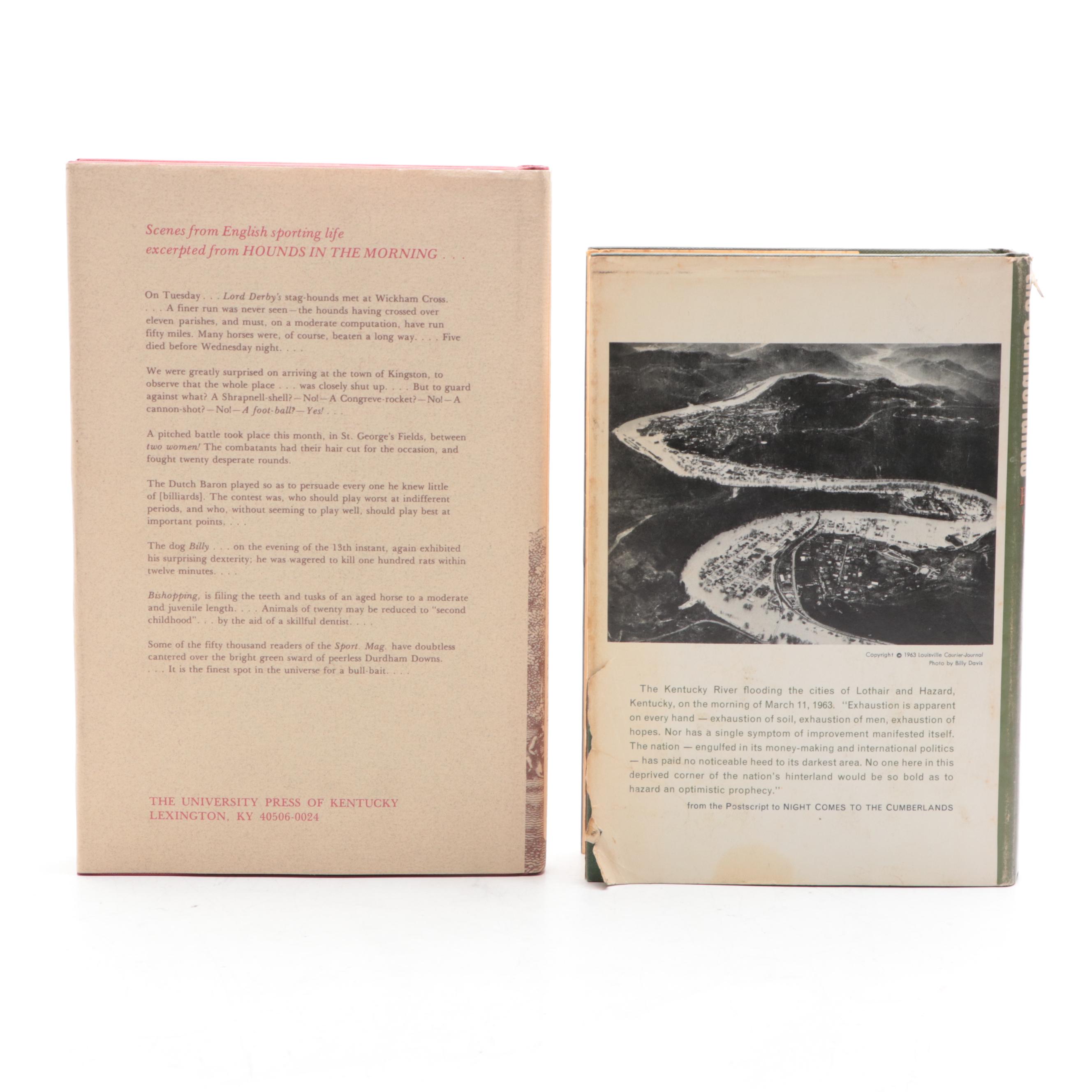 Signed "Night Comes to the Cumberlands" and "Hounds in the Morning"